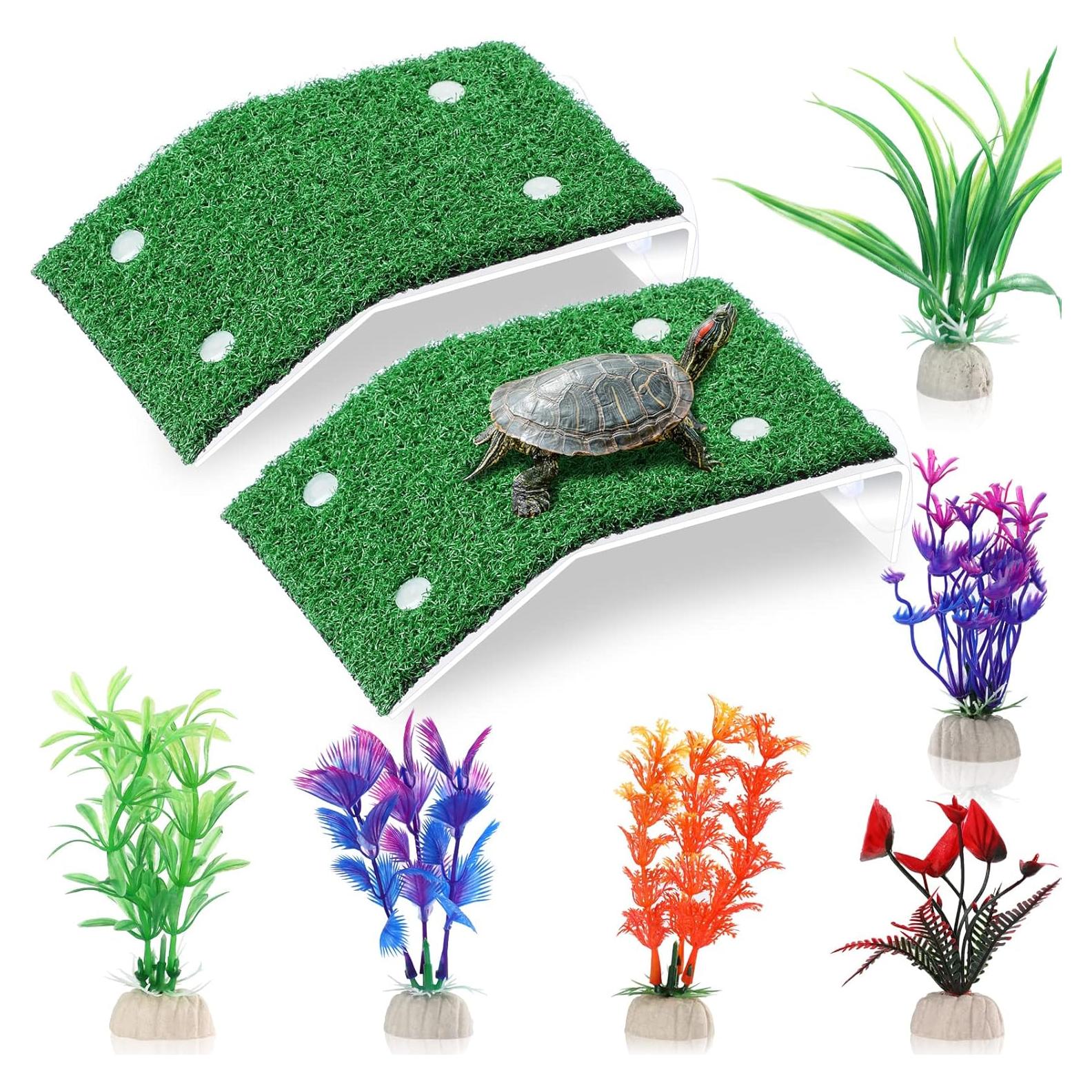 Juego de 8 Accesorios para Acuario Tortugas Janinka