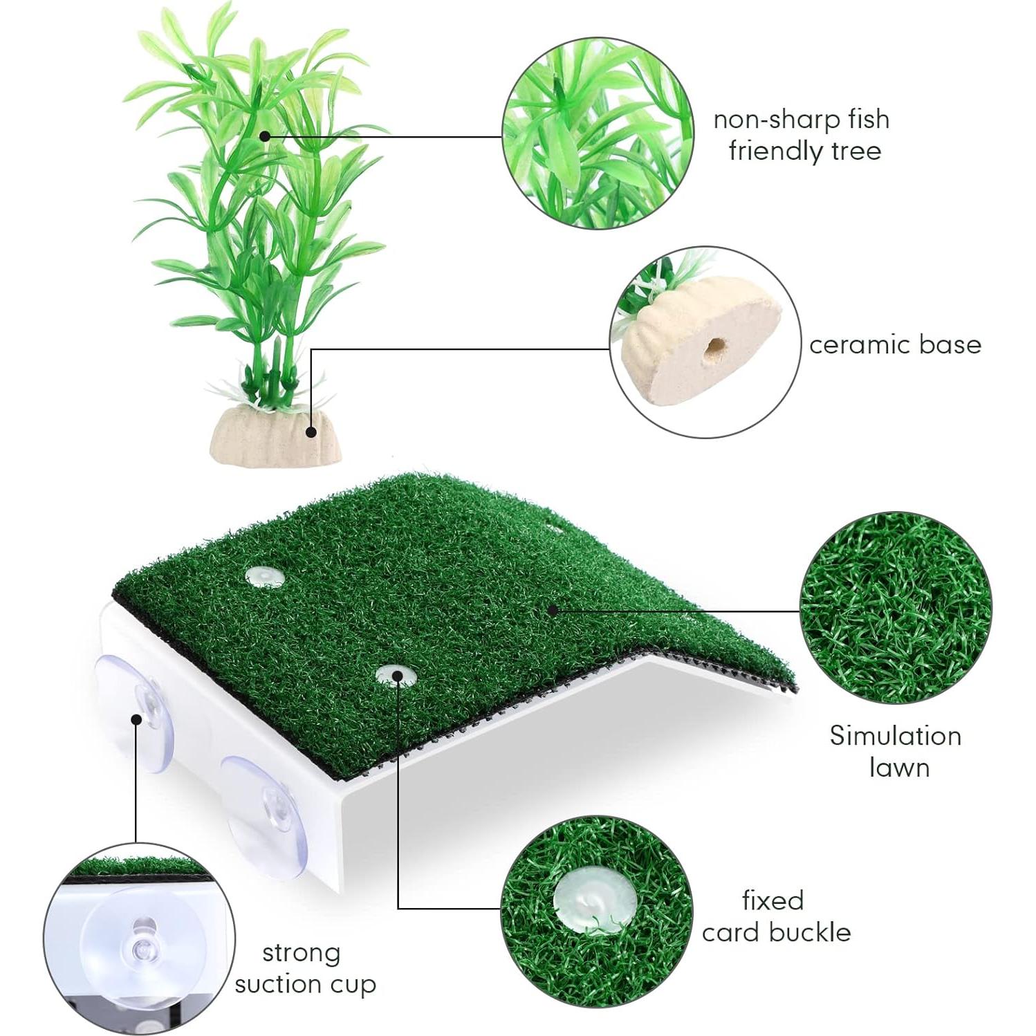 Juego de 8 Accesorios para Acuario Tortugas Janinka