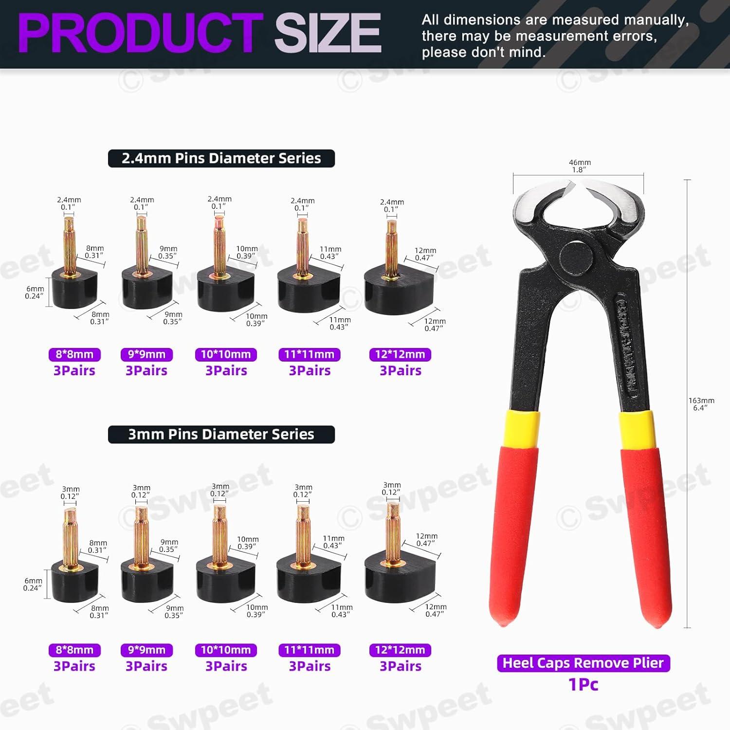 Kit de Reparación de Tacones Altos Swpeet 30 Pares + Alicates