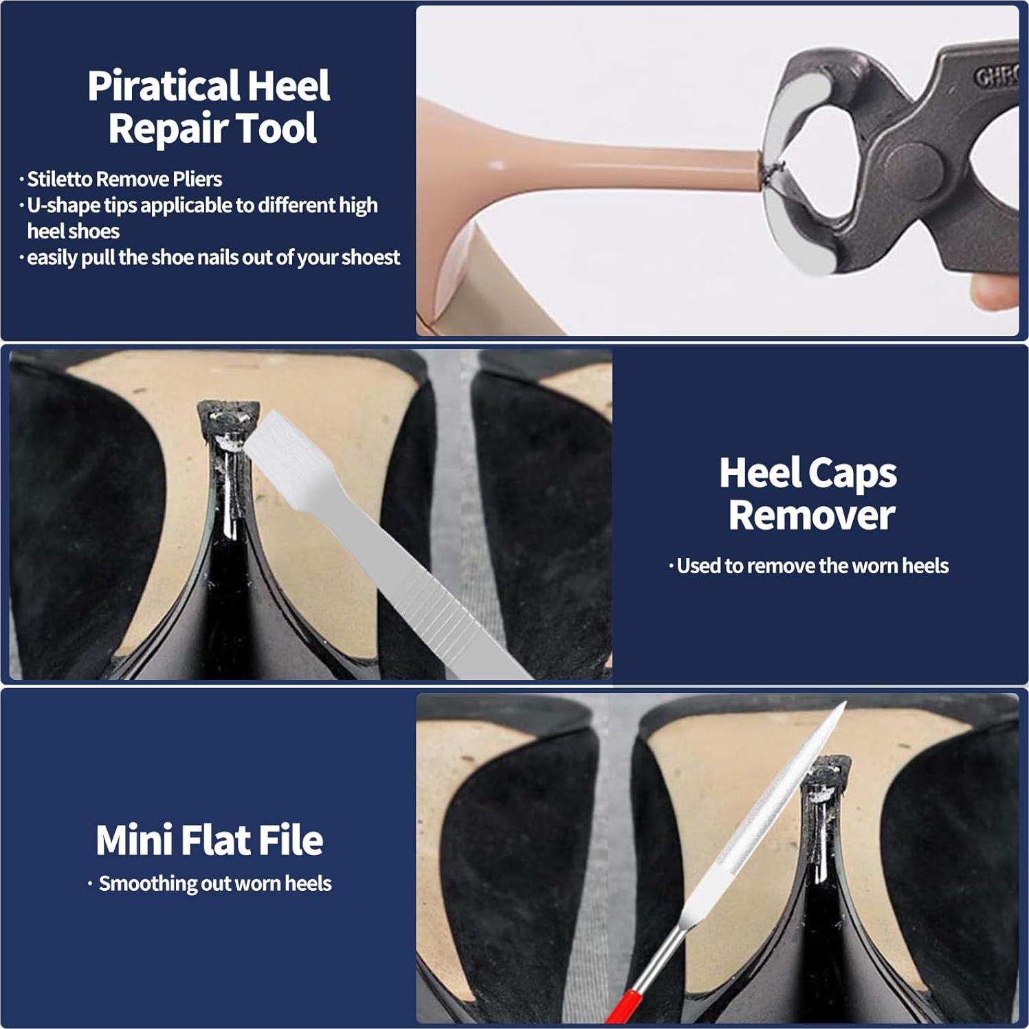 Kit de Reparación de Tacones Altos Waltool 75 Pcs Antideslizante