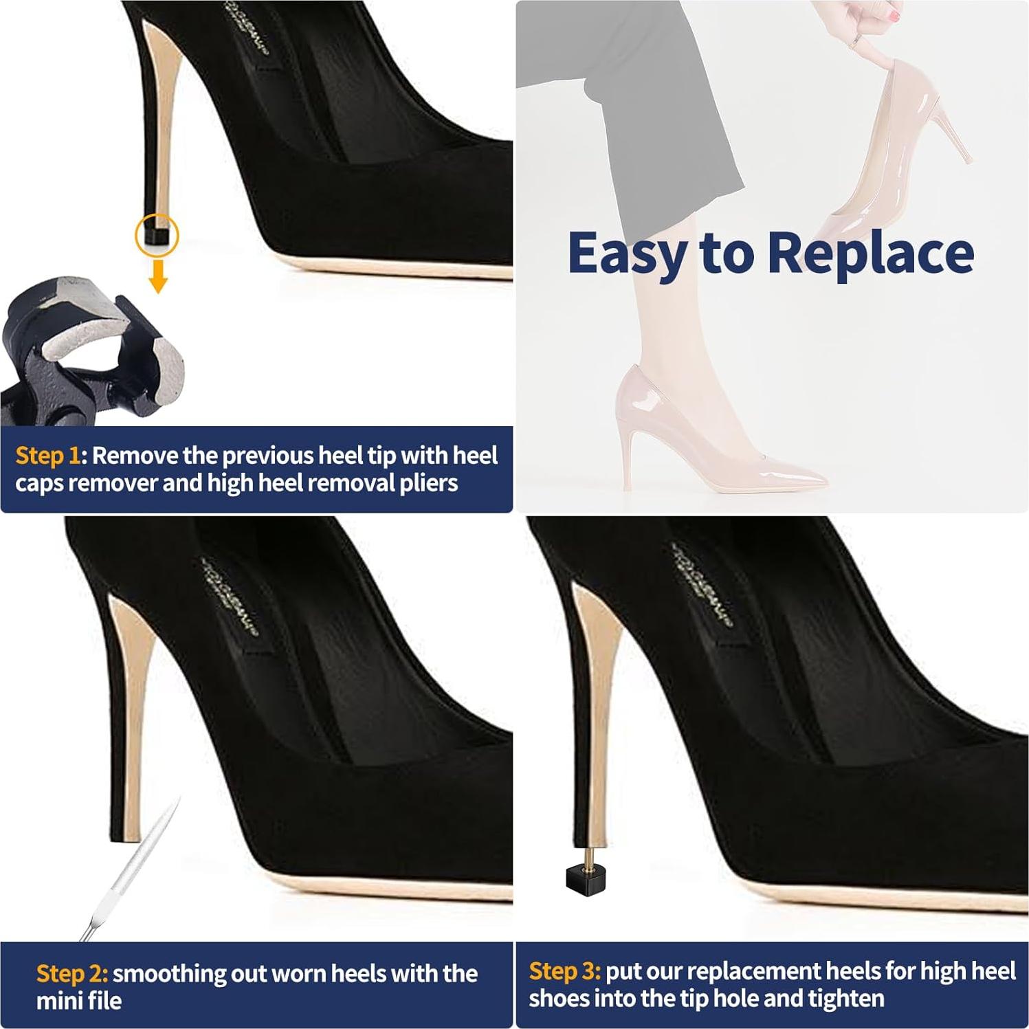 Kit de Reparación de Tacones Altos Waltool 75 Pcs Antideslizante