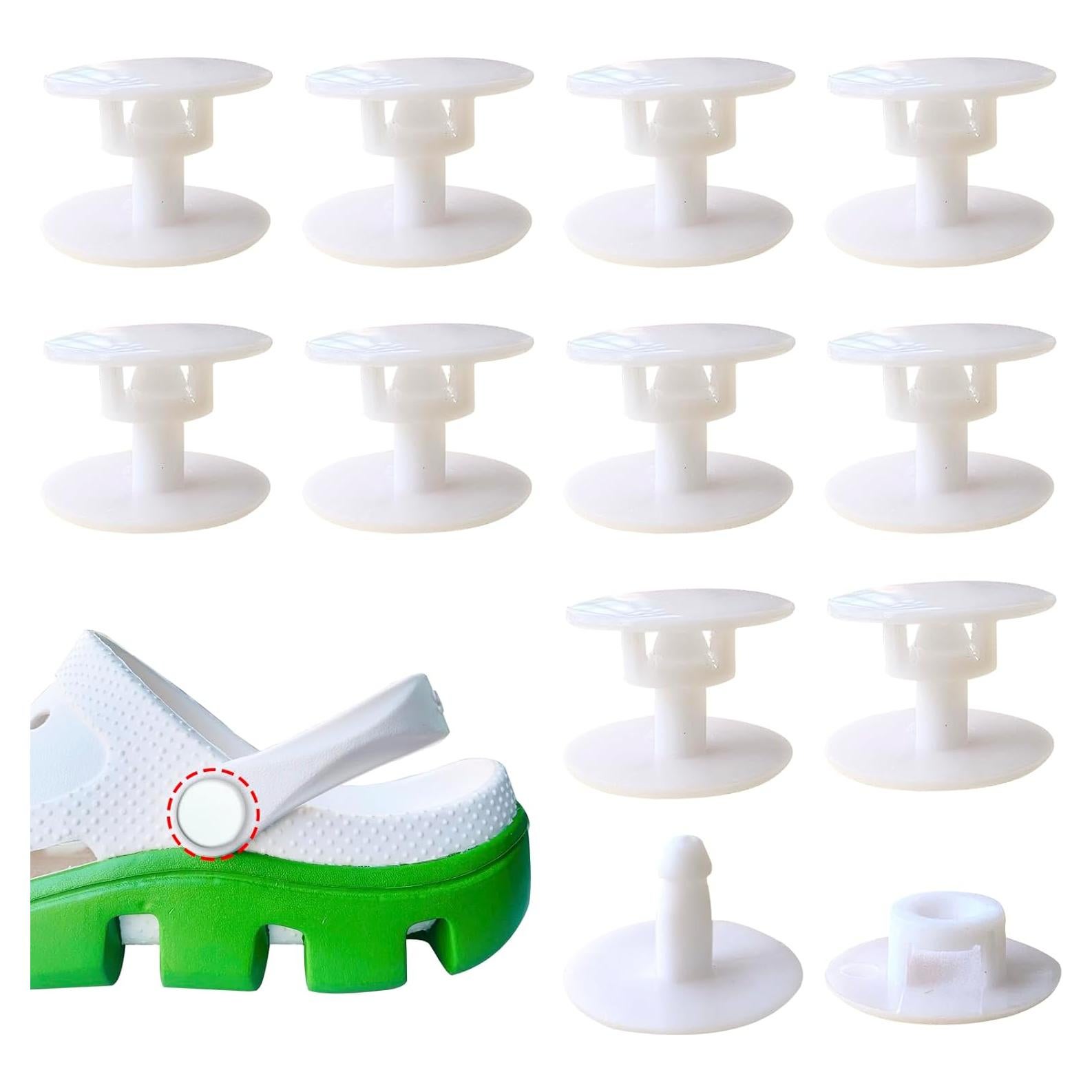 Remaches de Reemplazo Lopau para Zuecos - 10 Botones EVA Blancos