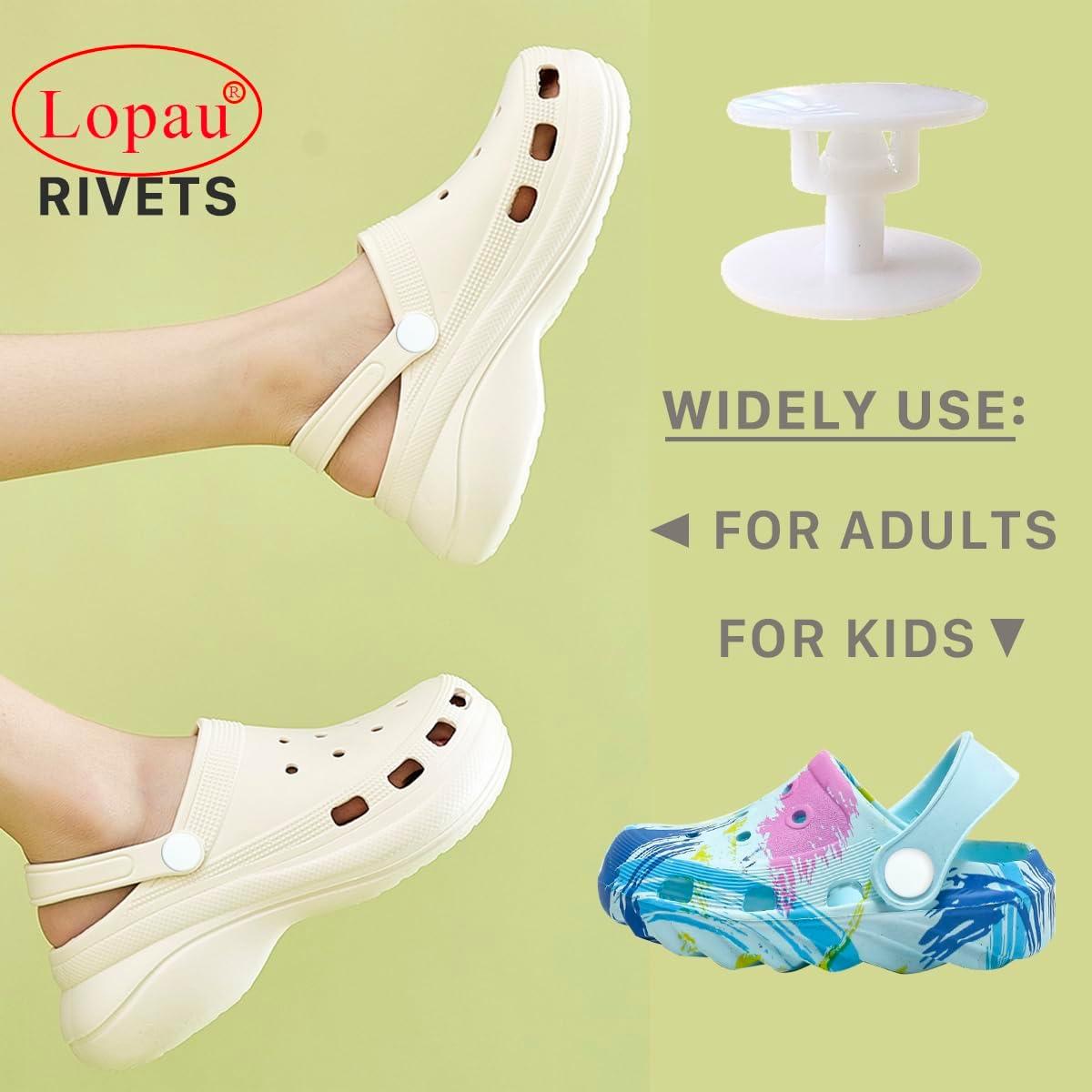 Remaches de Reemplazo Lopau para Zuecos - 10 Botones EVA Blancos