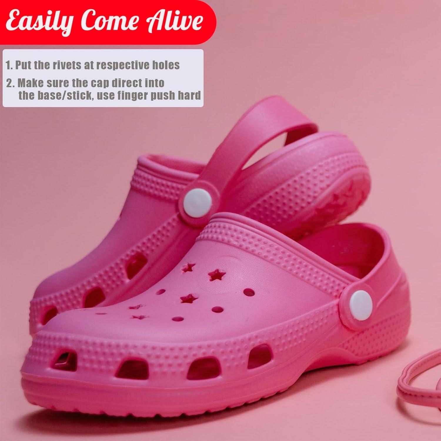 Remaches de Reemplazo Lopau para Zuecos - 10 Botones EVA Blancos