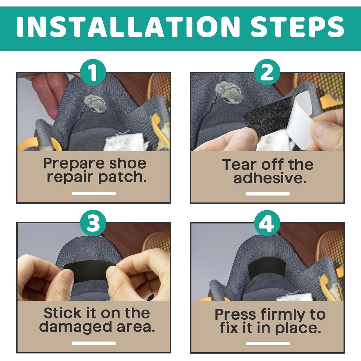48 Piezas Parche Autoadhesivo para Zapatos - Reparación Agujeros