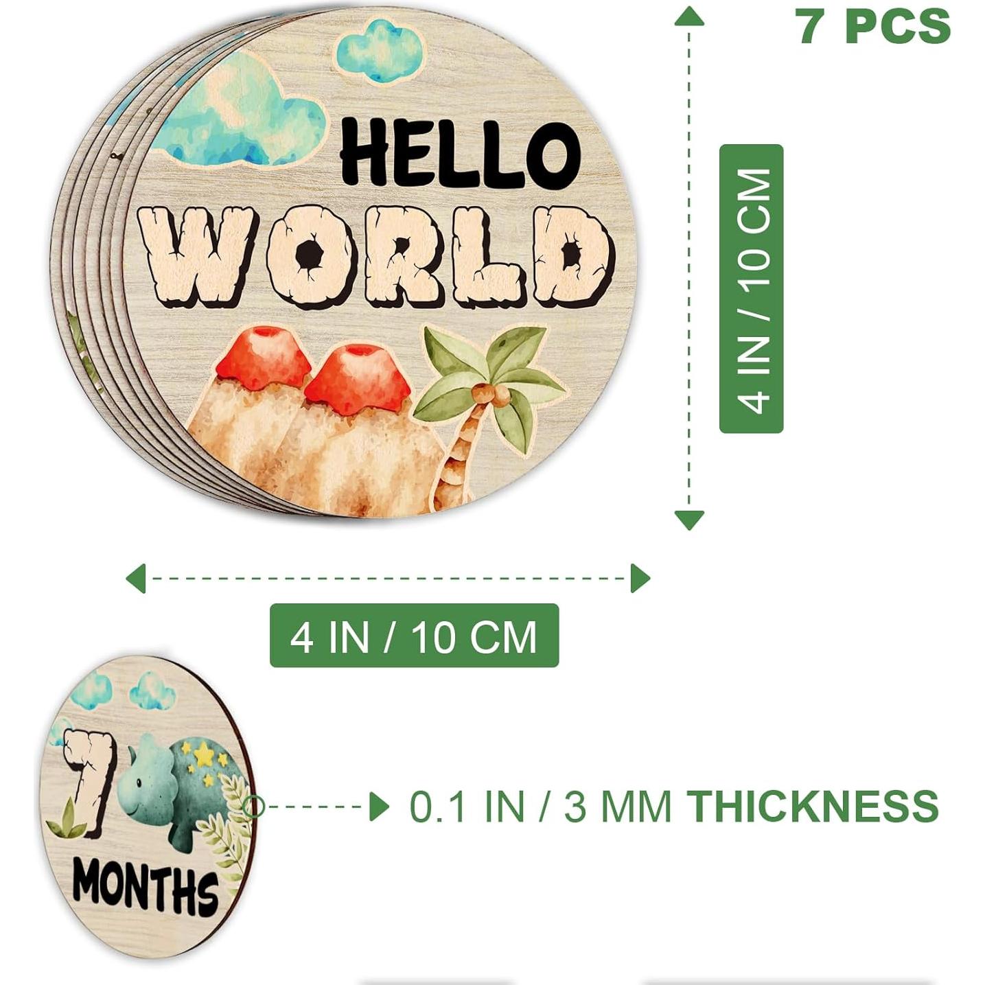 Círculos de Hitos para Bebés de Madera - 7 Piezas Reutilizables