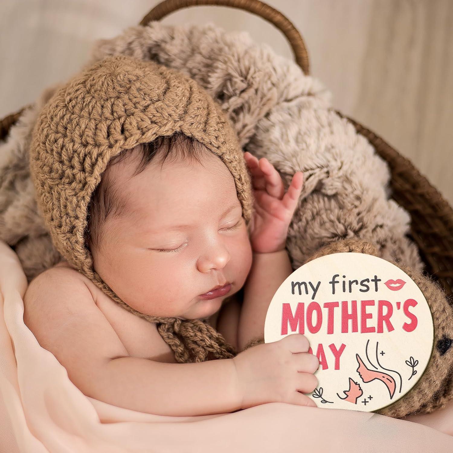 7 Tarjetas de Hitos de Vacaciones para Bebés de Madera