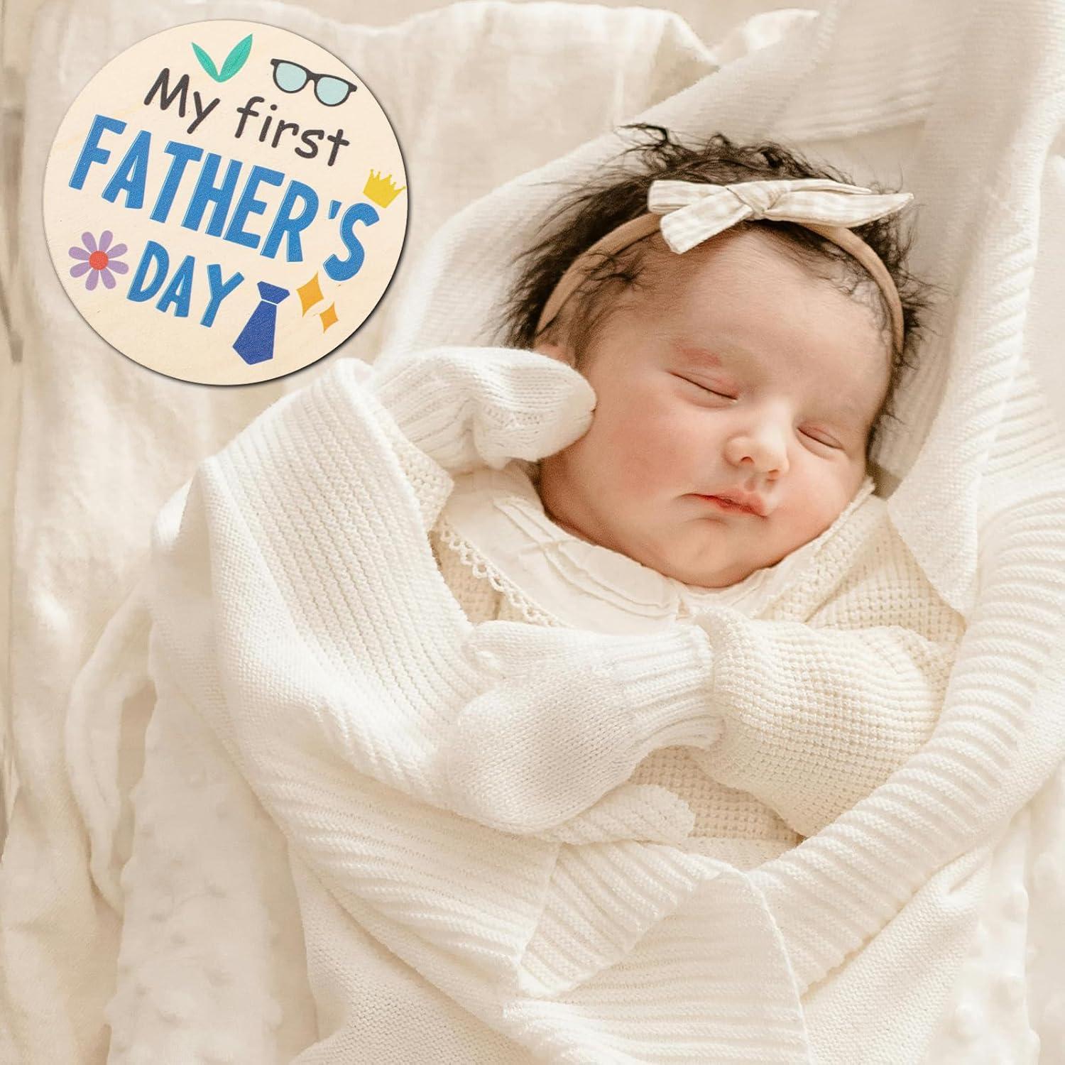 7 Tarjetas de Hitos de Vacaciones para Bebés de Madera