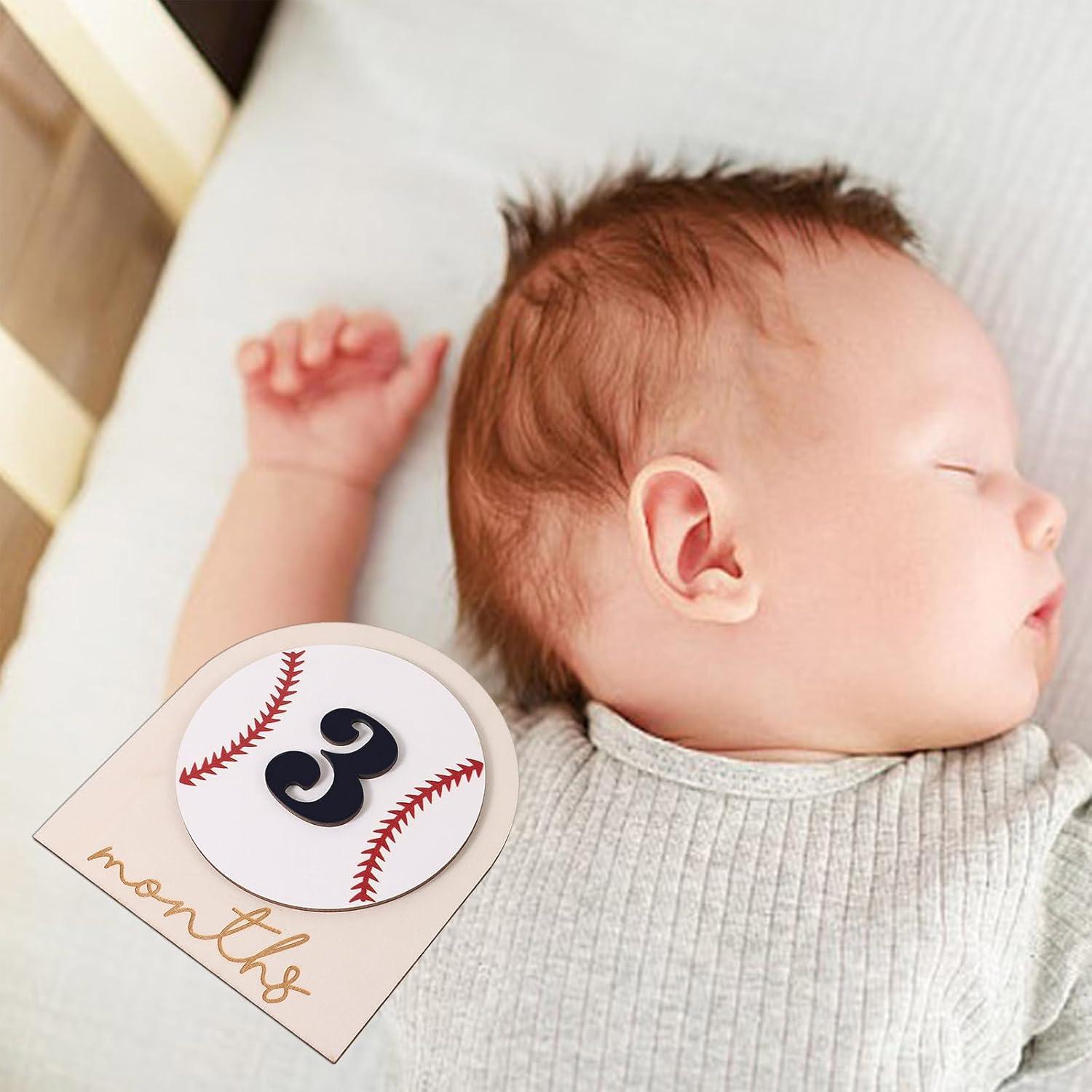 Carteles de Hitos Mensuales para Bebés RANERVZ - Madera 15x18 cm