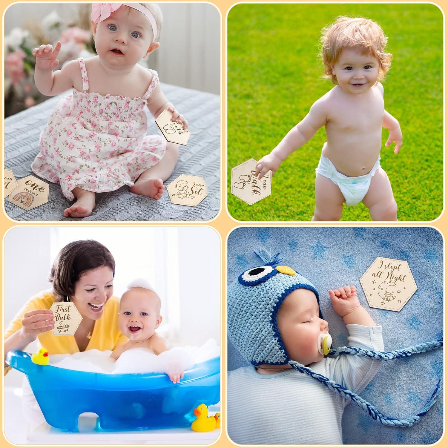 Tarjetas Mensuales de Hitos de Madera Amyhill - 13 Pcs Arcoíris