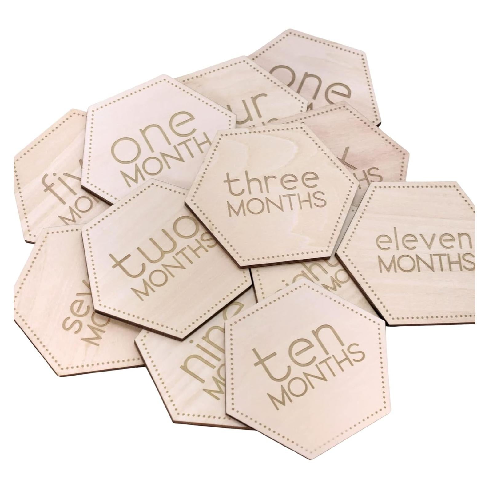 Tarjetas Mensuales de Bebé de Madera Little Moments - 24 Frases