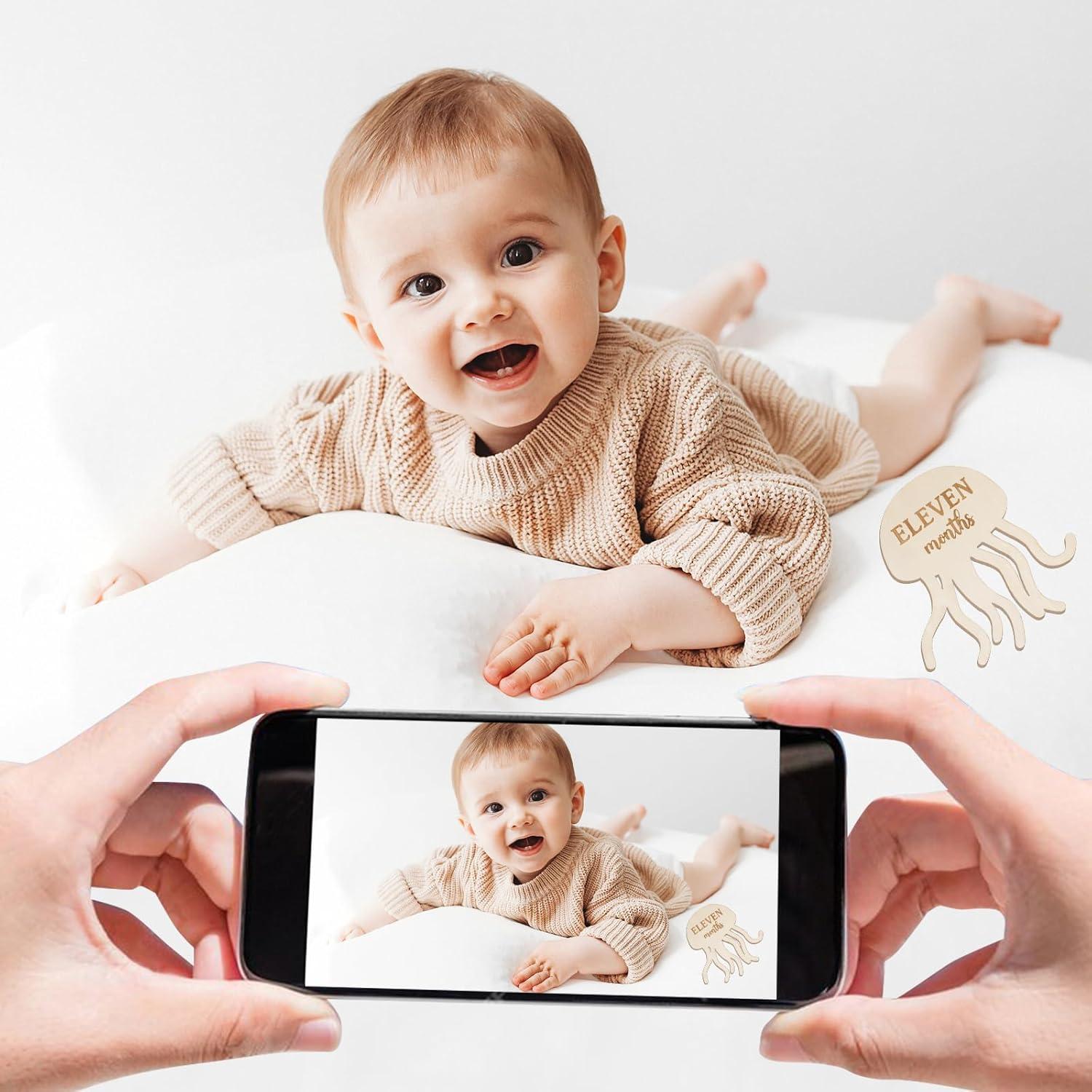 Tarjetas de Hitos Mensuales Sursurprise - Animales Oceánicos 13PCS