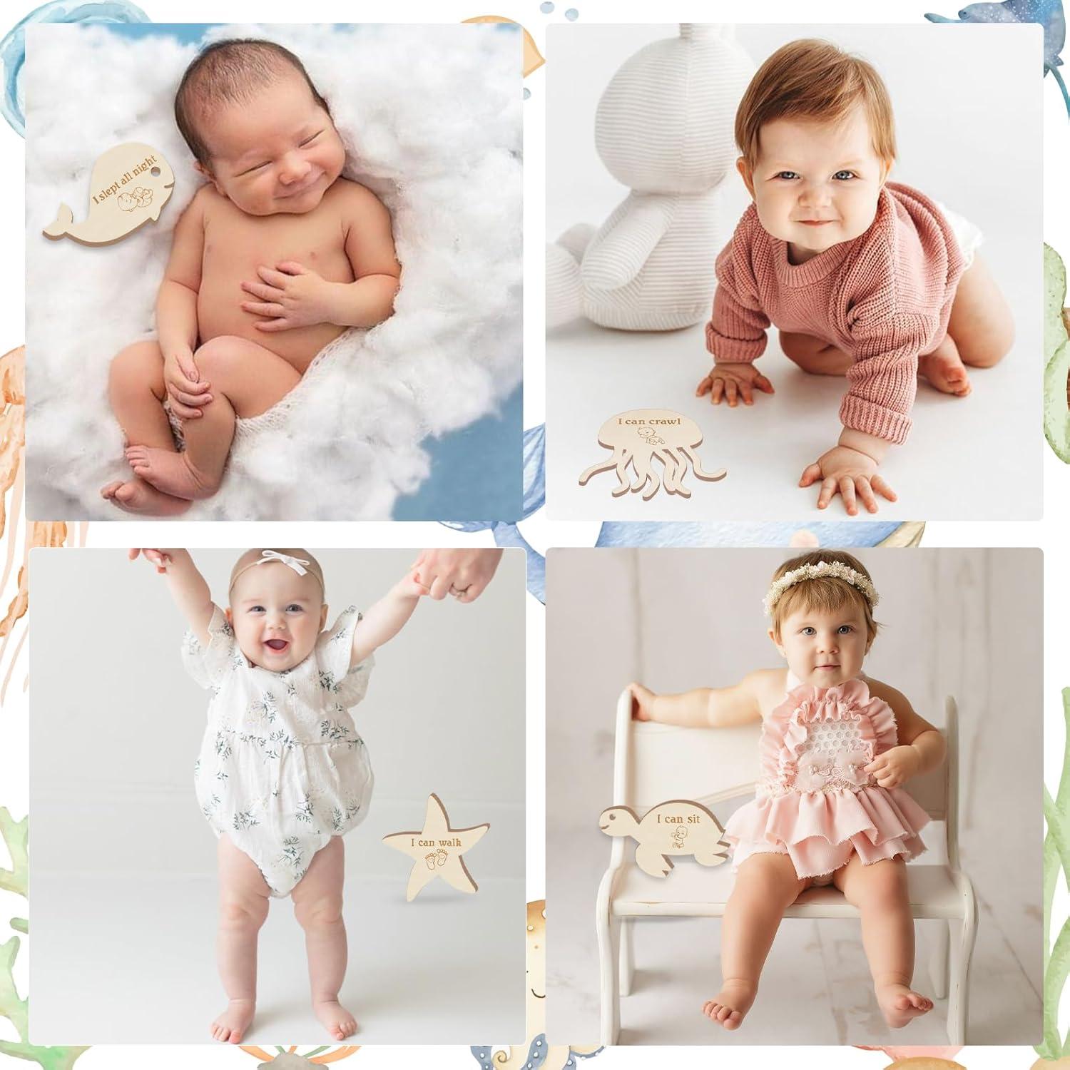 Tarjetas de Hitos Mensuales Sursurprise - Animales Oceánicos 13PCS