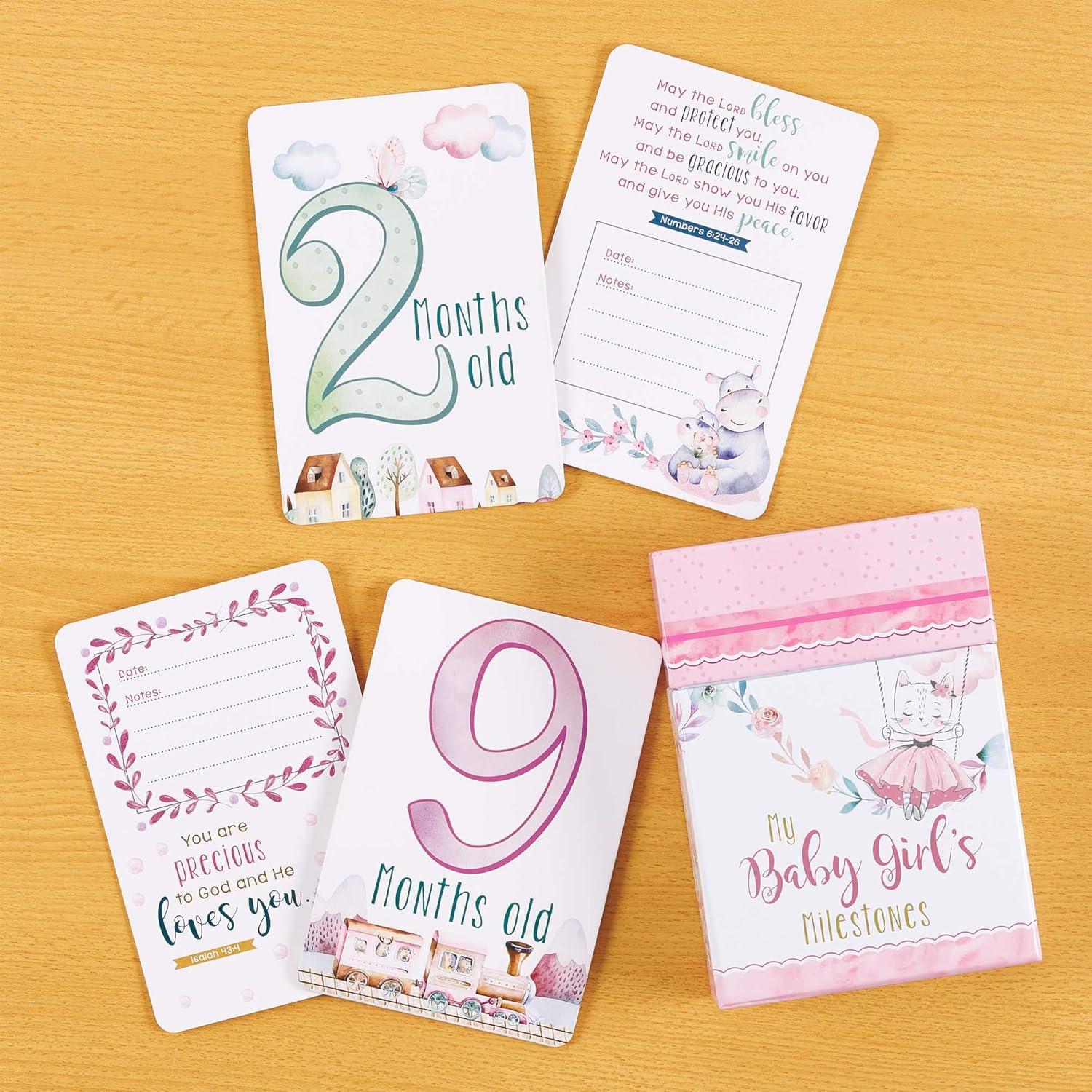 Tarjetas de Hitos para Bebé Niña Christian Art Gifts - 24 Piezas