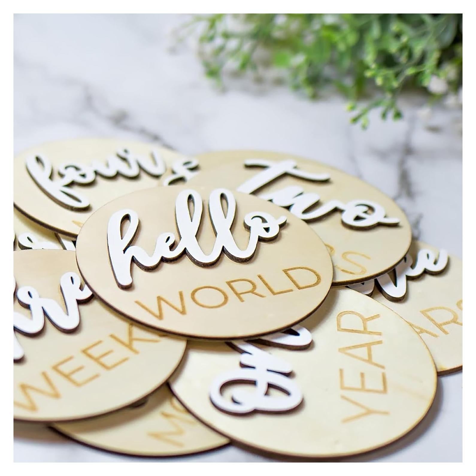 Discos de Hito Mensual de Madera LovelySprouts - 20 Piezas