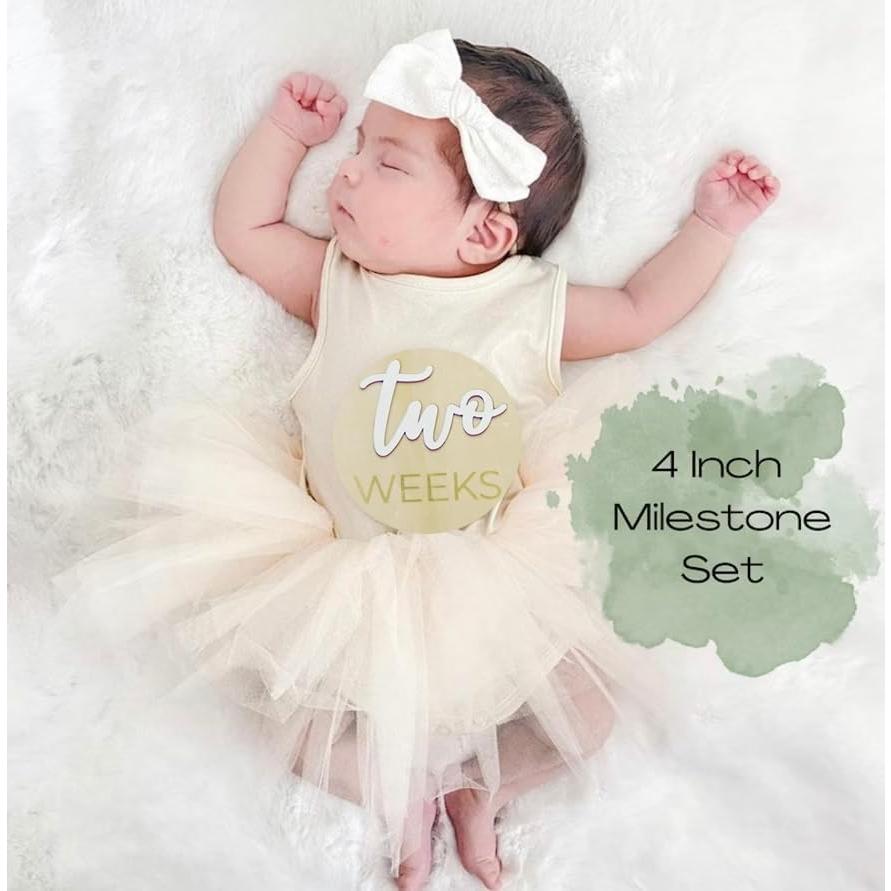 Discos de Hito Mensual de Madera LovelySprouts - 20 Piezas