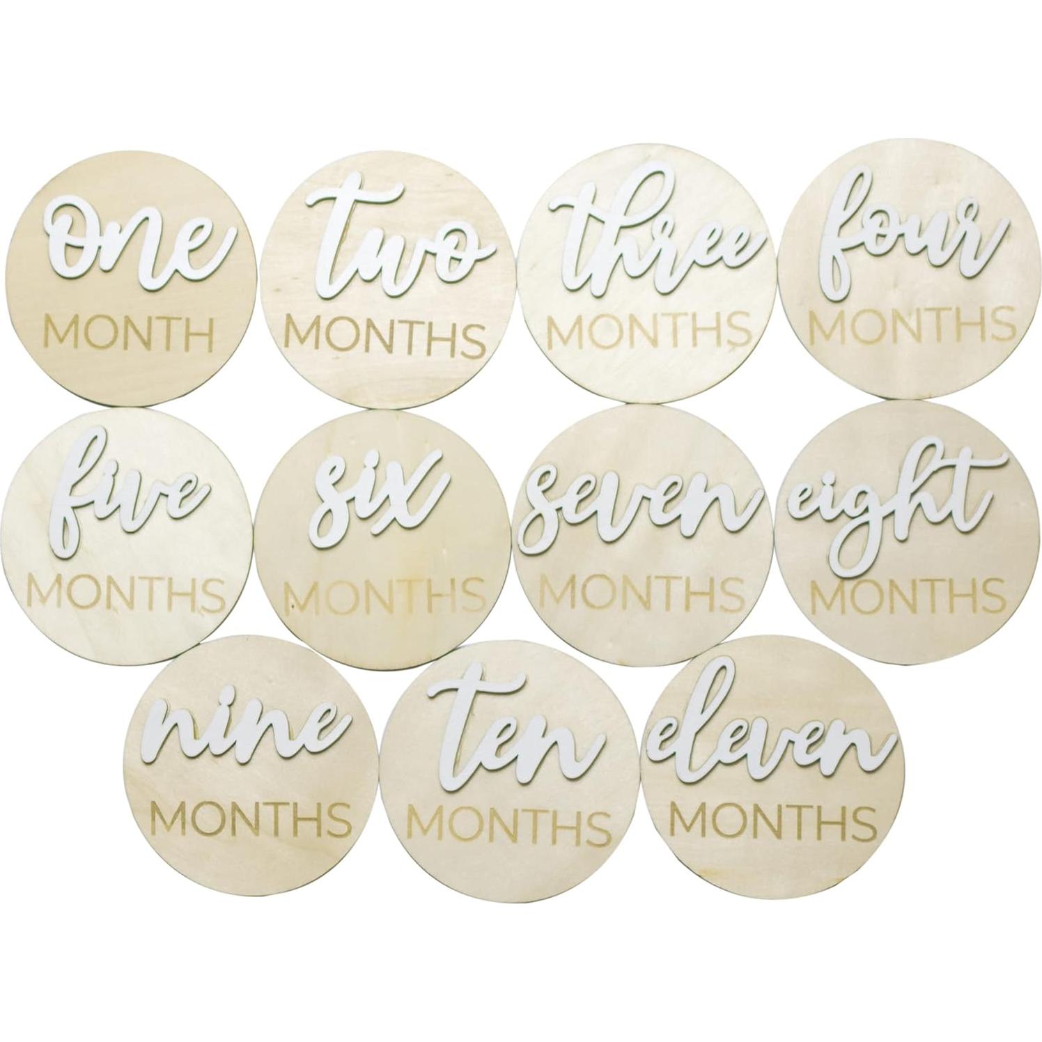 Discos de Hito Mensual de Madera LovelySprouts - 20 Piezas