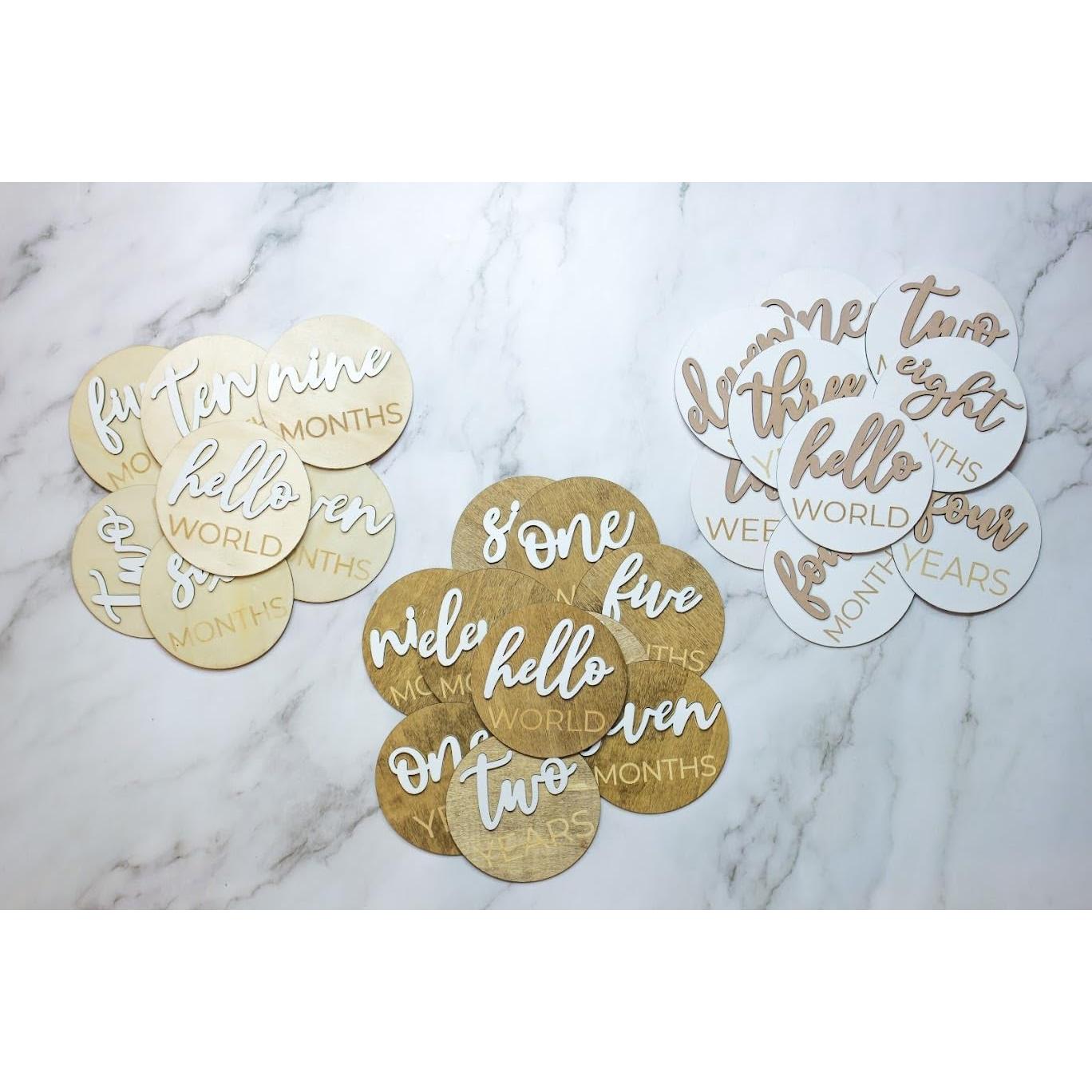 Discos de Hito Mensual de Madera LovelySprouts - 20 Piezas