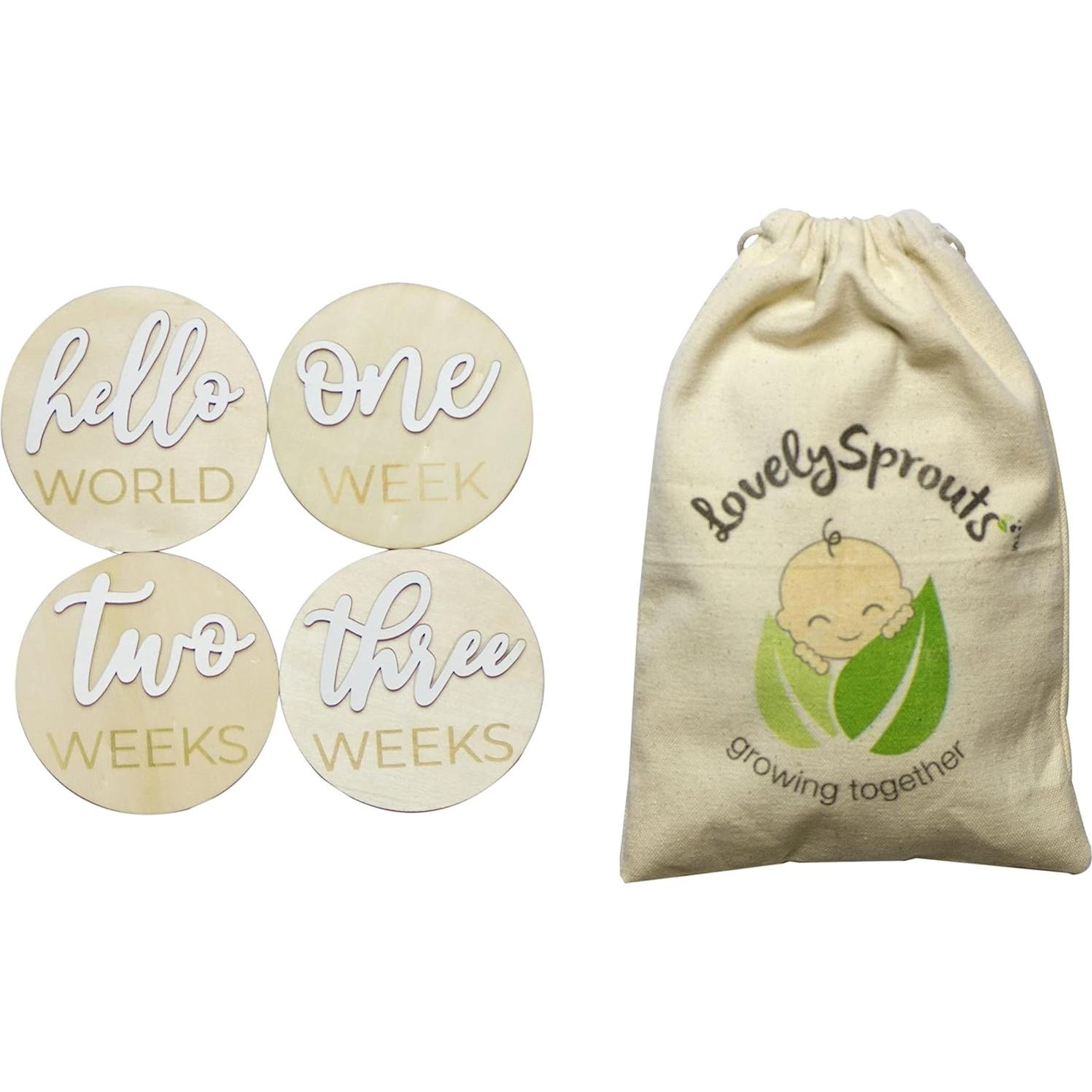 Discos de Hito Mensual de Madera LovelySprouts - 20 Piezas