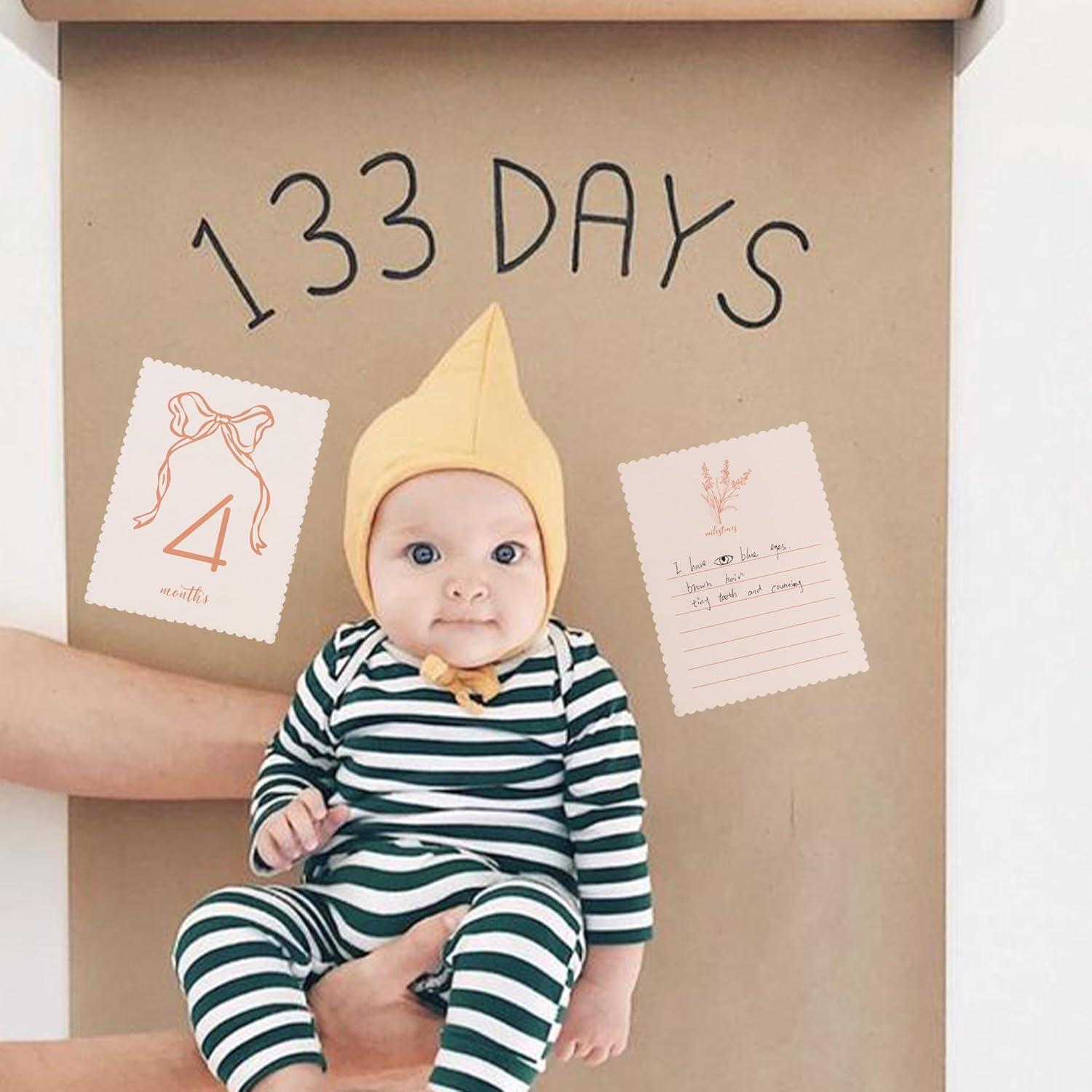 Tarjetas de Hitos Mensuales para Bebés ZAIBIANHAO - 12 Tarjetas