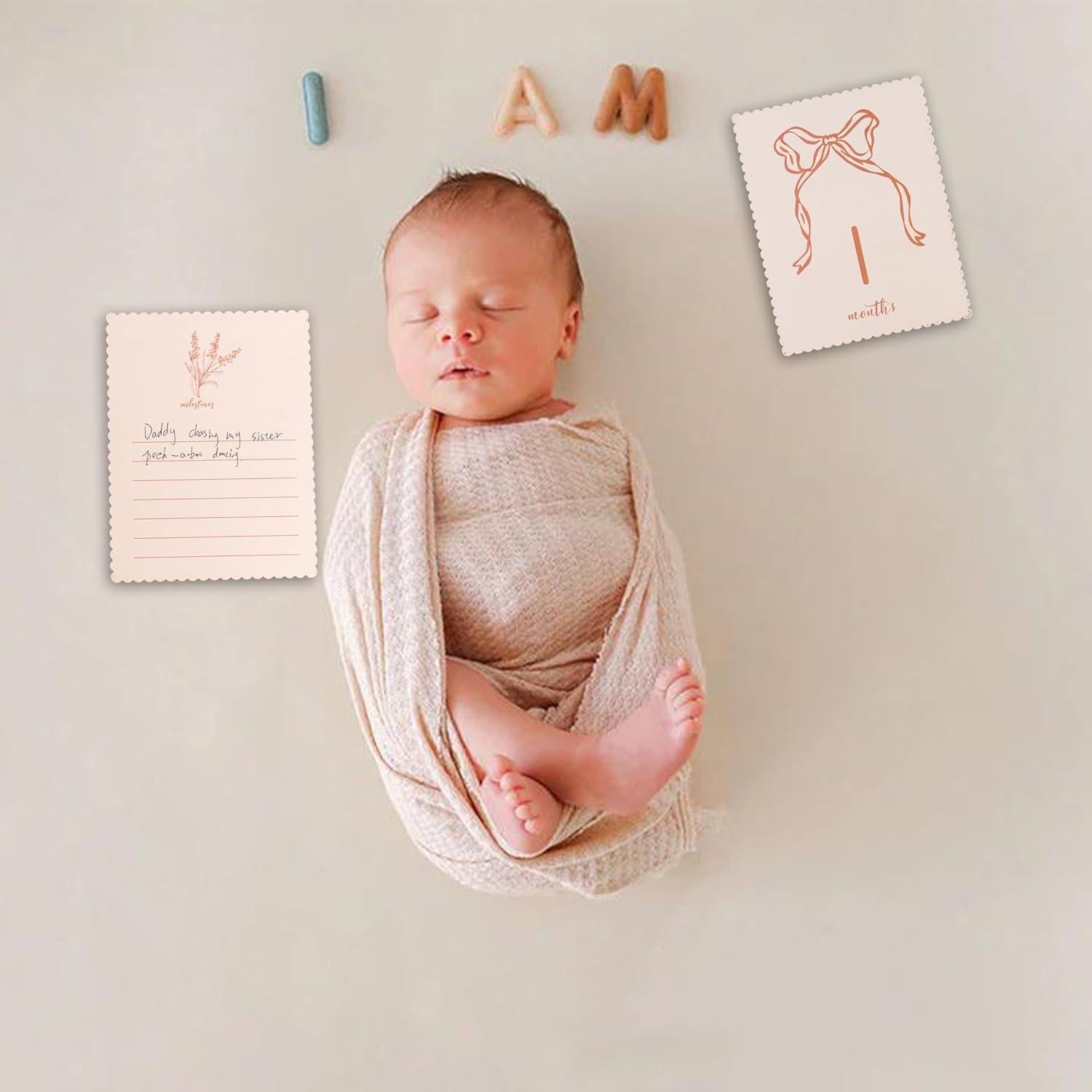 Tarjetas de Hitos Mensuales para Bebés ZAIBIANHAO - 12 Tarjetas