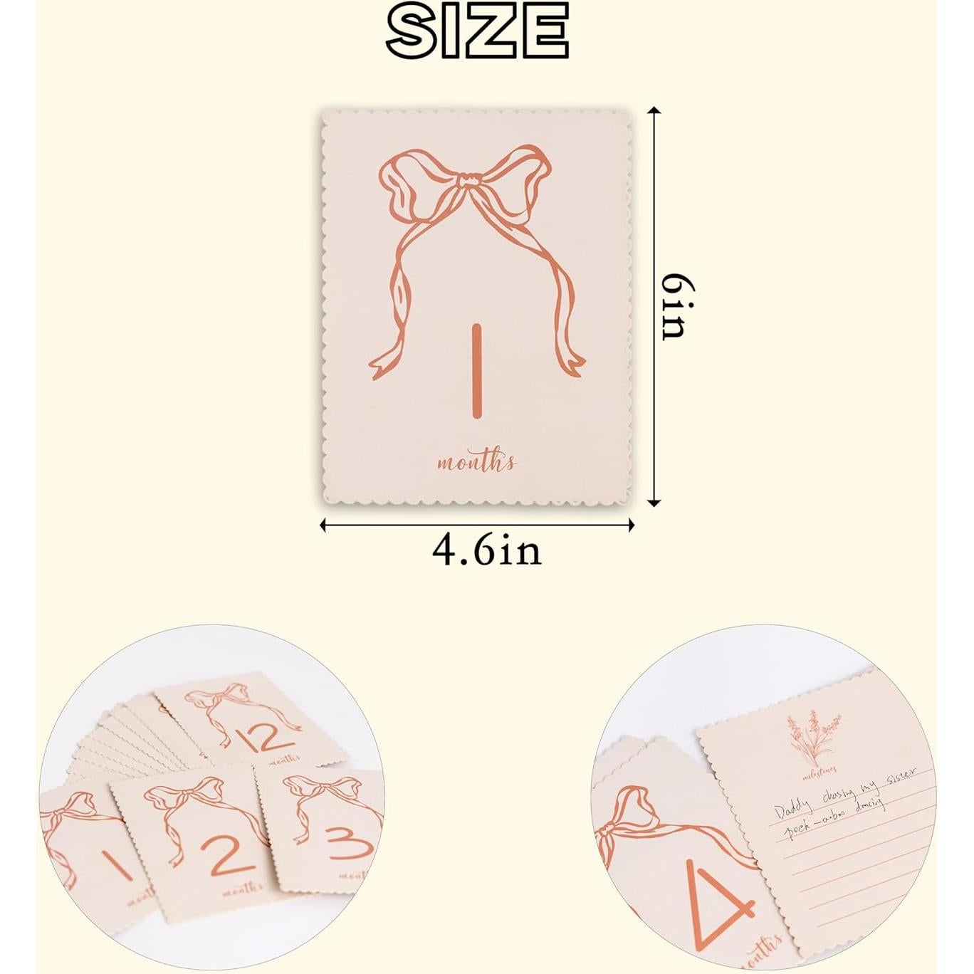 Tarjetas de Hitos Mensuales para Bebés ZAIBIANHAO - 12 Tarjetas