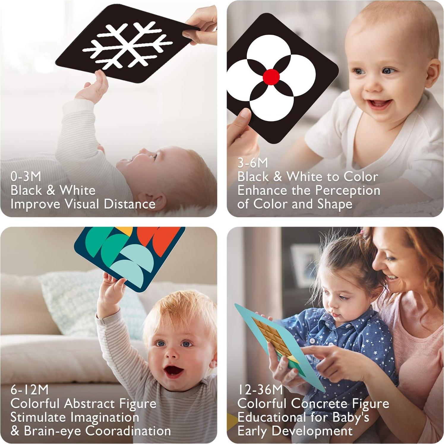 Tarjetas de Estimulación Visual Hahaland para Bebés 0-36 Meses