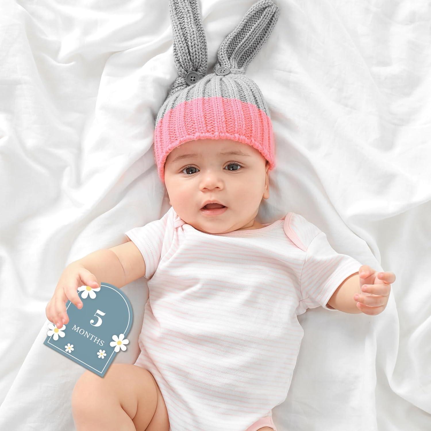 12 Tarjetas de Hitos Acrílicas para Bebés 3D - Baby Shower