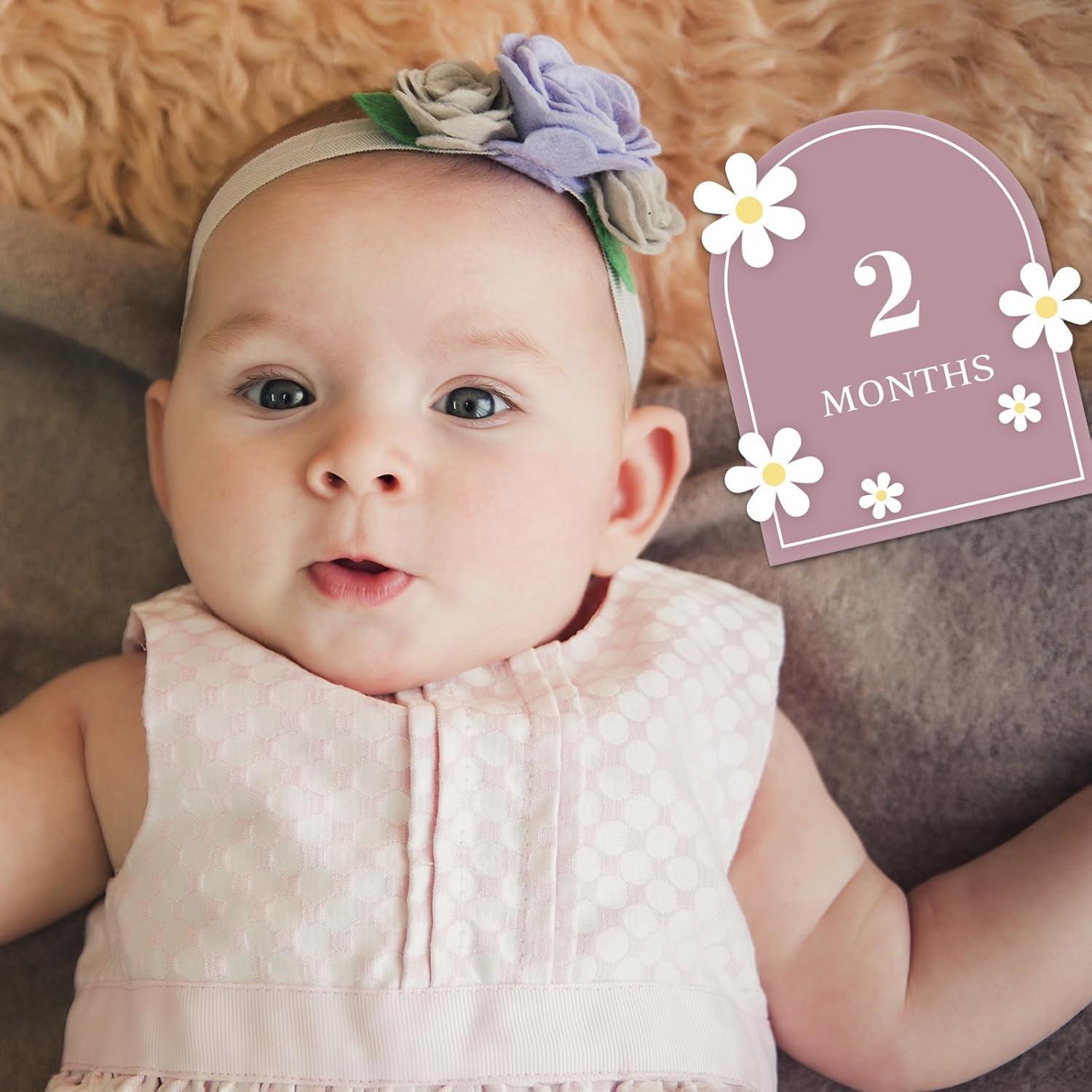 12 Tarjetas de Hitos Acrílicas para Bebés 3D - Baby Shower