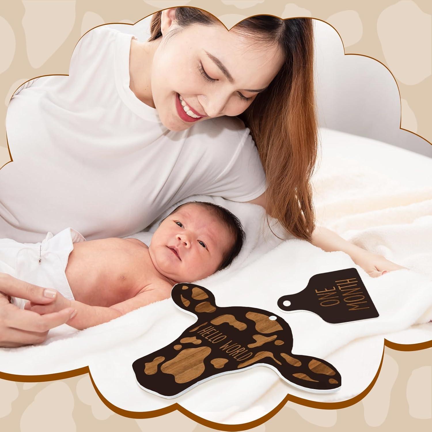 Tarjetas de Hitos Mensuales Bebé Maitys 14 Piezas Madera