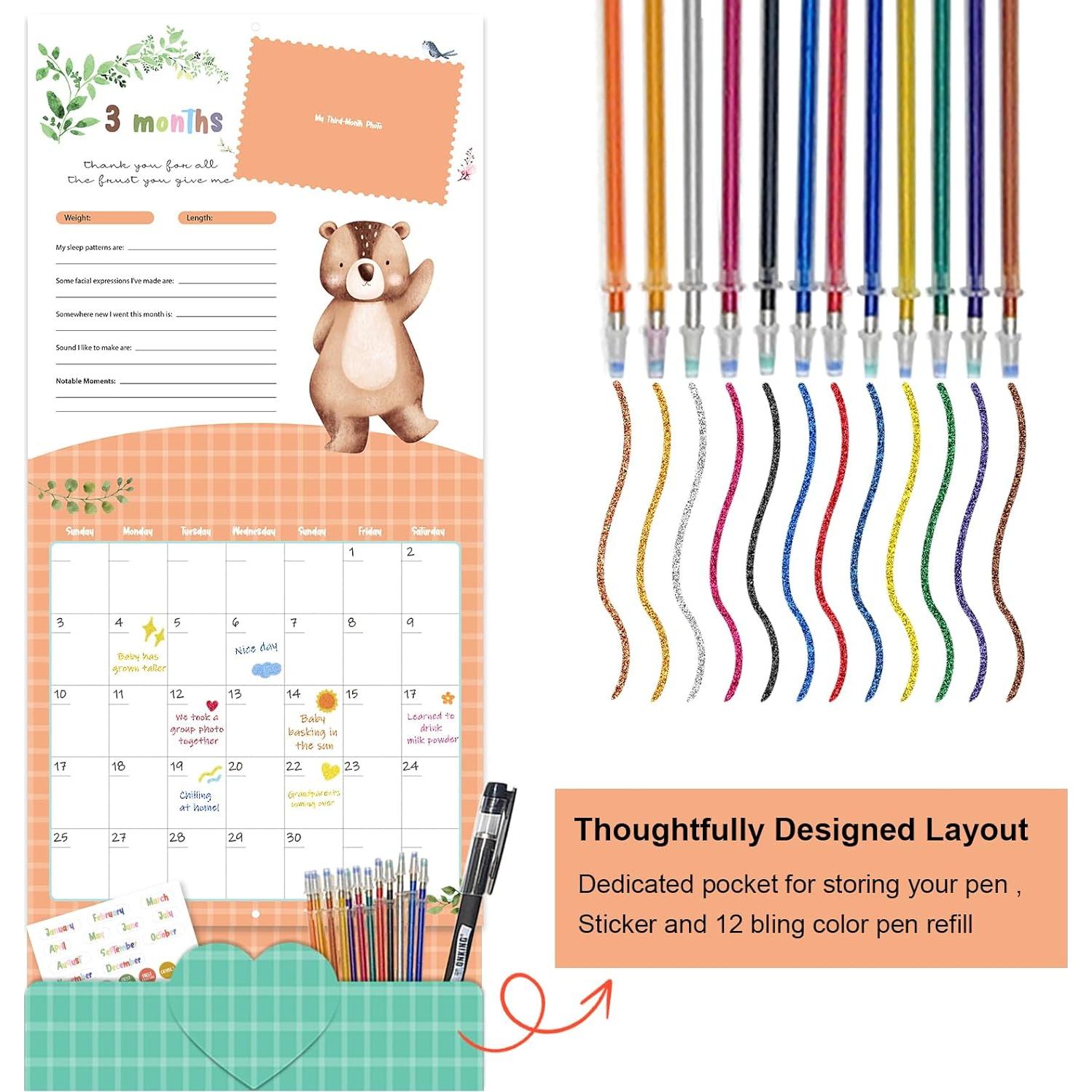 Calendario del Primer Año del Bebé Monking con Stickers