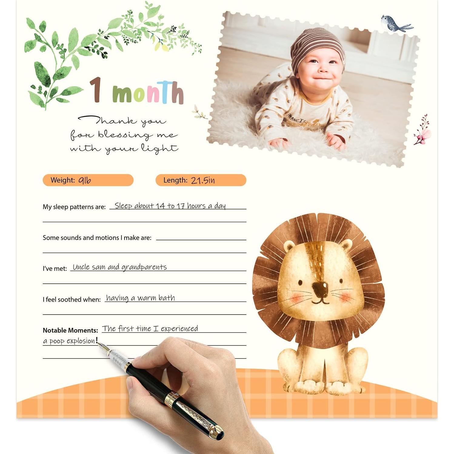 Calendario del Primer Año del Bebé Monking con Stickers