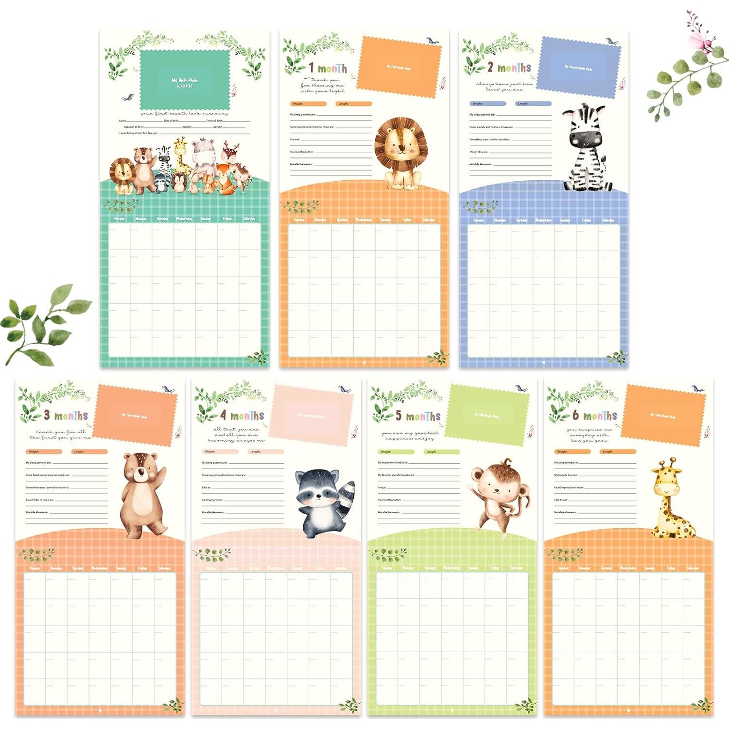 Calendario del Primer Año del Bebé Monking con Stickers
