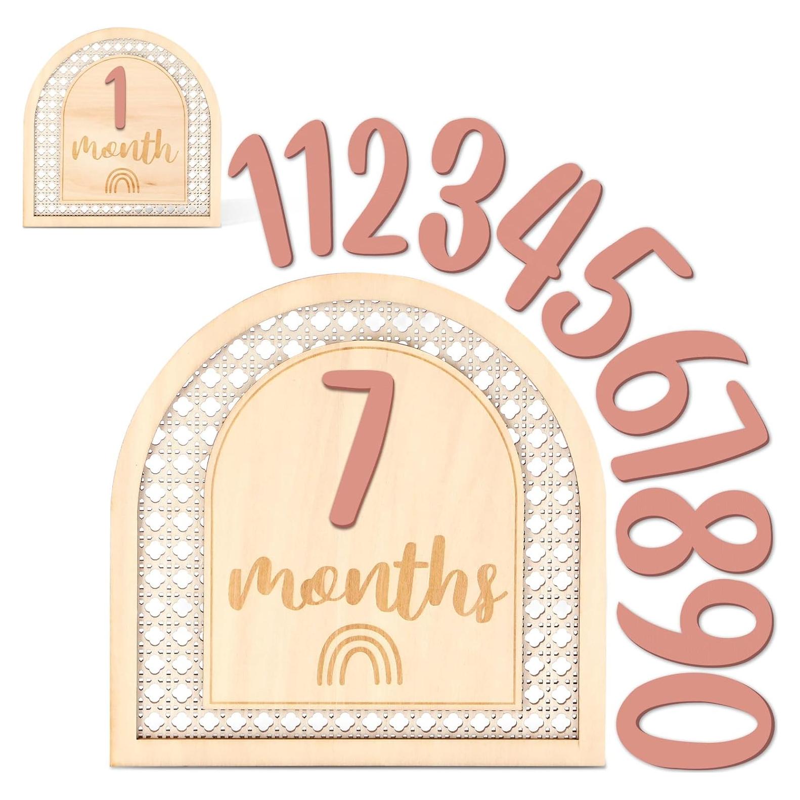 Tarjetas de Hito Mensuales Huray Rayho de Madera para Bebé