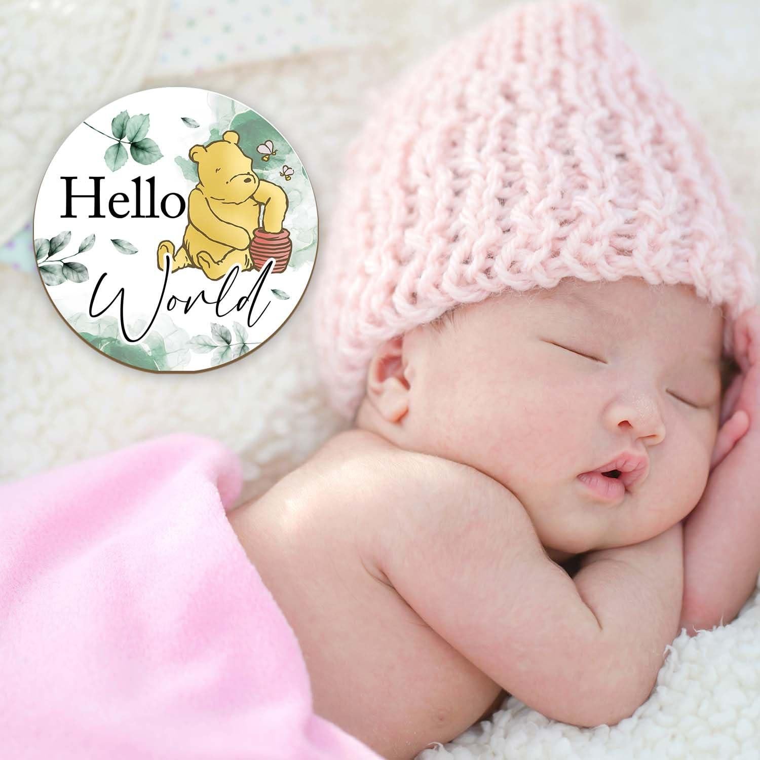 7 Discos de Hitos de Bebé Winnie - Madera Doble Cara