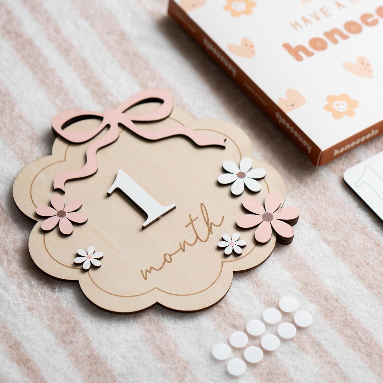 Carteles de Hitos Mensuales para Bebés HONOCOOLS - Doble Cara 1-12