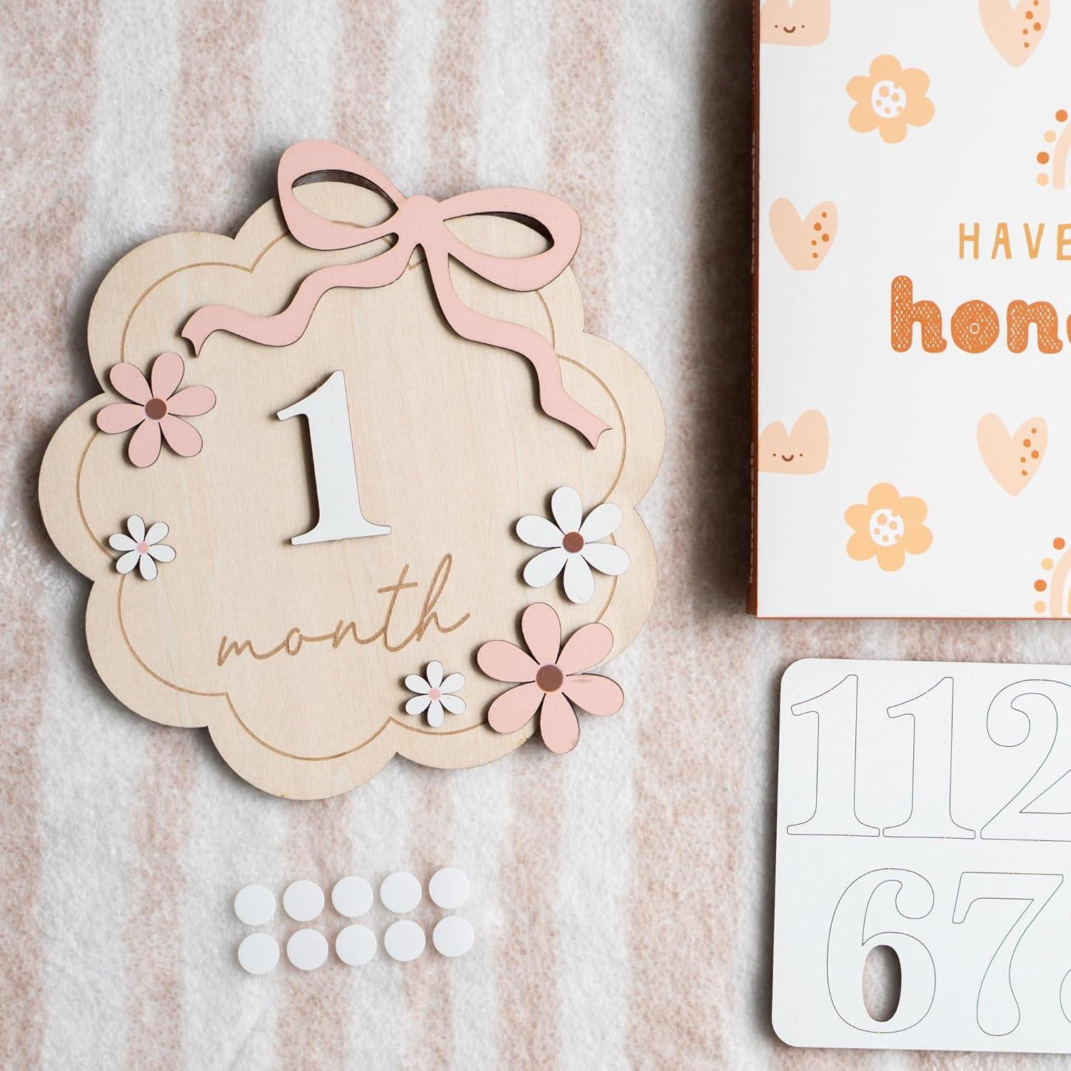 Carteles de Hitos Mensuales para Bebés HONOCOOLS - Doble Cara 1-12