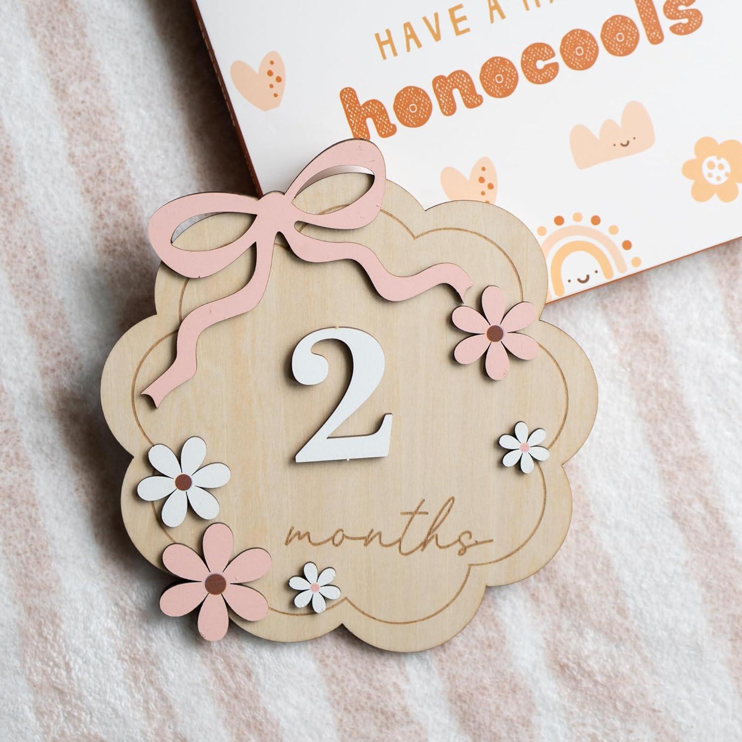 Carteles de Hitos Mensuales para Bebés HONOCOOLS - Doble Cara 1-12