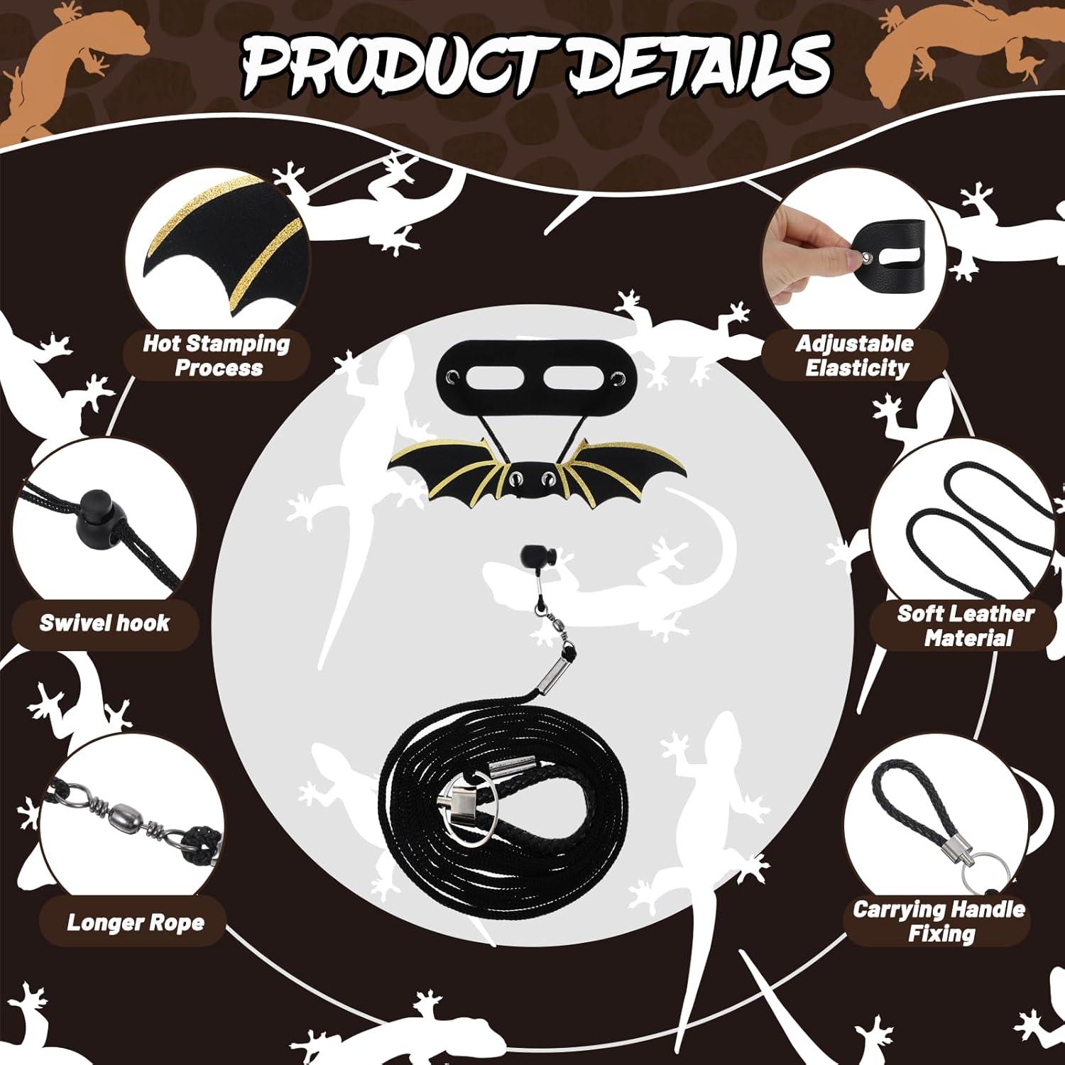 Conjunto Correa y Arnés Ajustable Dragón Barbudo Quilax