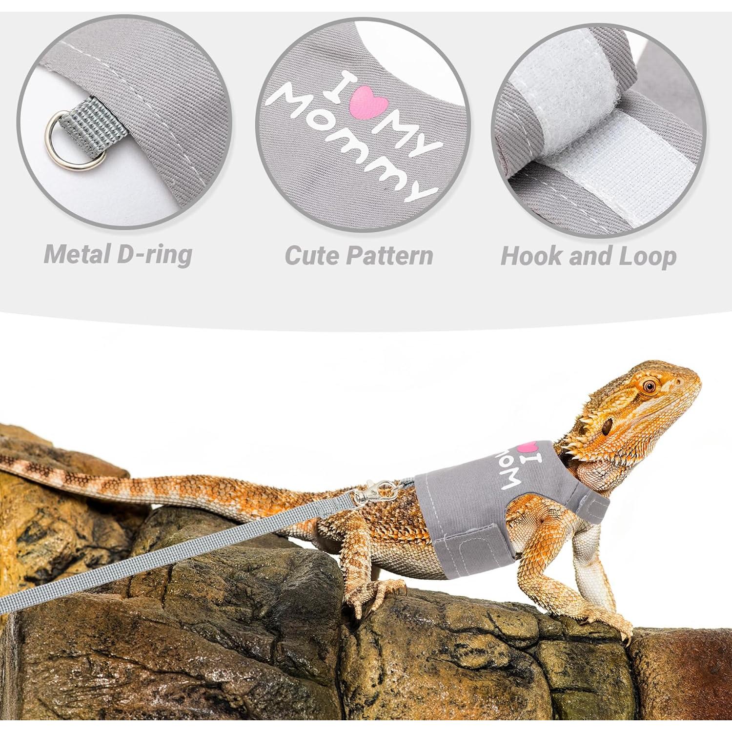 Arnés y Correa Ajustable CUSOZWO para Lagartos Pequeños