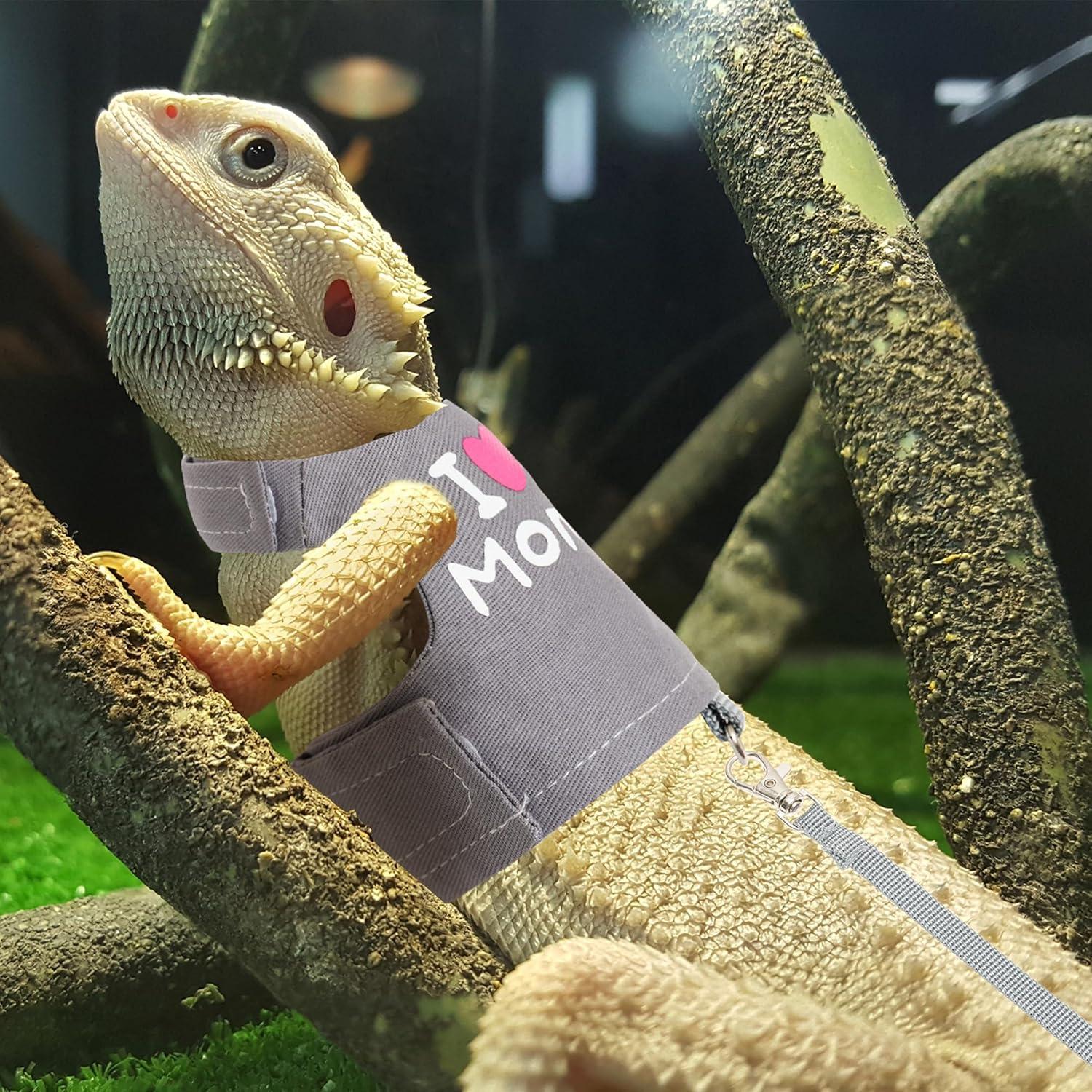 Arnés y Correa Ajustable CUSOZWO para Lagartos Pequeños