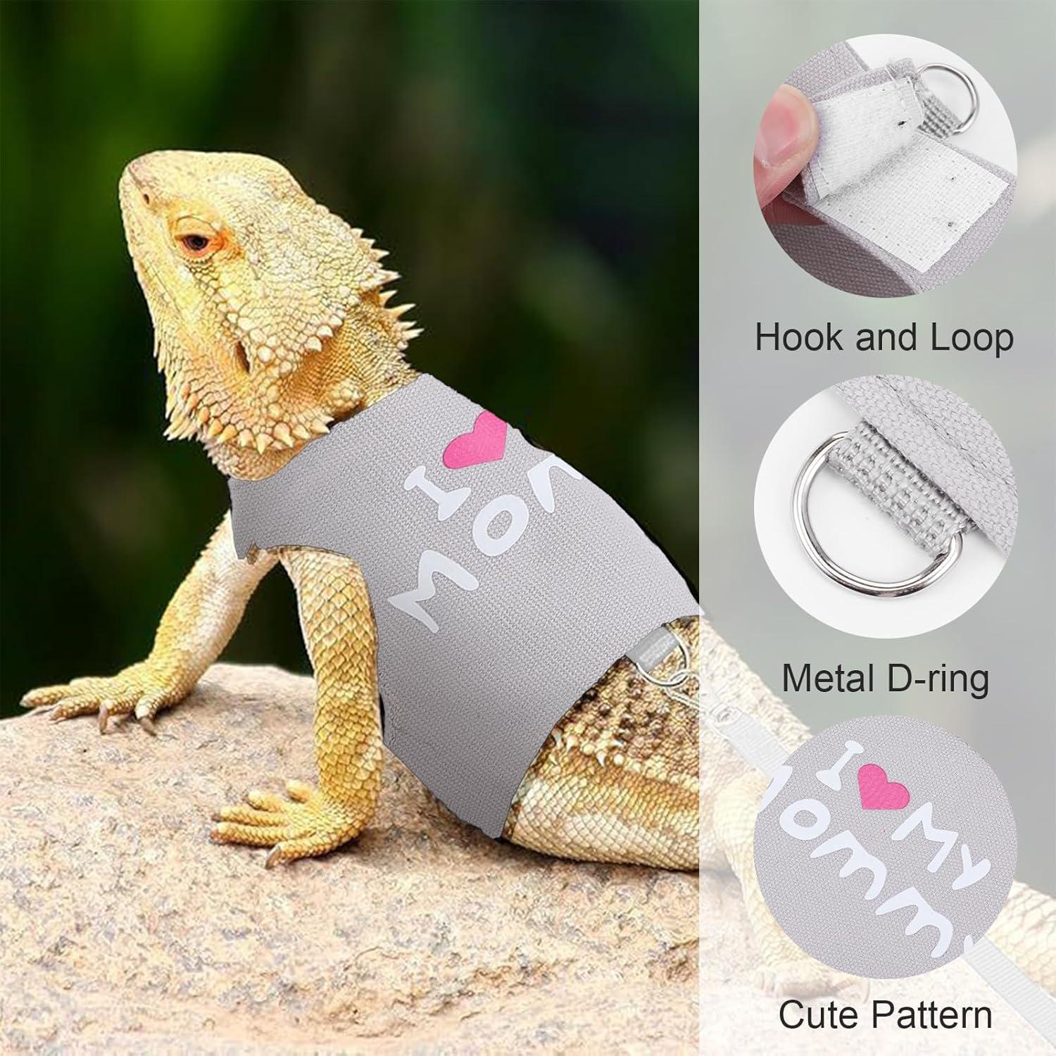 Arnés y Correa Ajustable para Dragón Barbudo ElevateTech - Gris