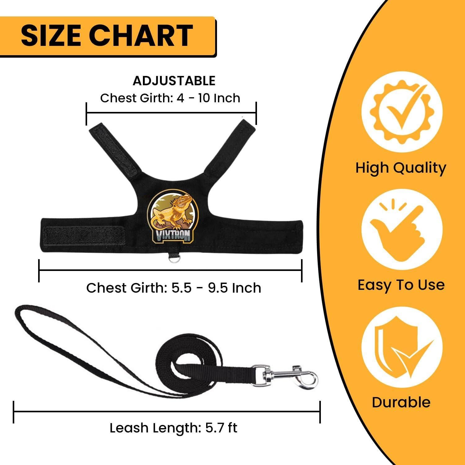 Conjunto Arnés y Correa VIXTRON para Dragón Barbudo 1.5m