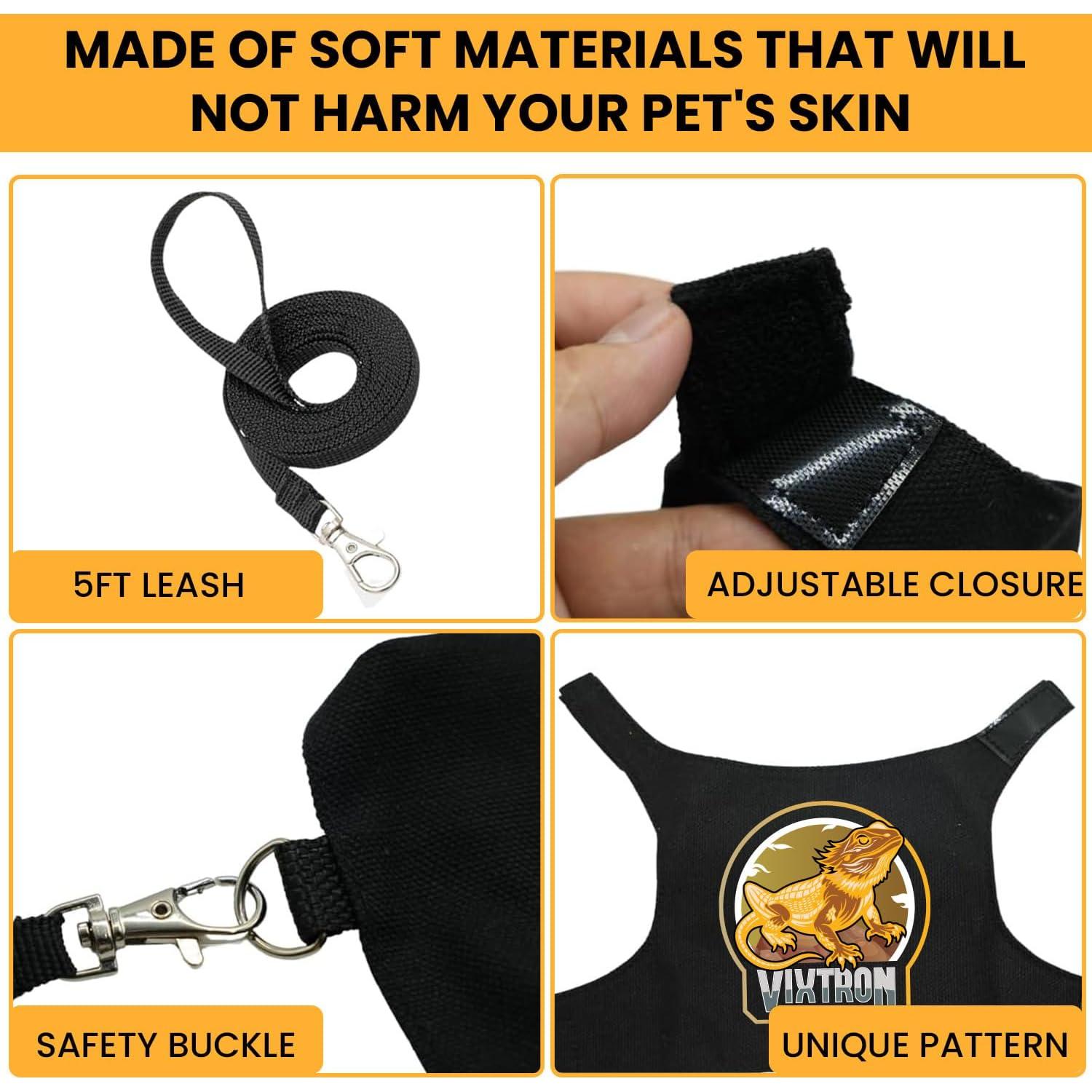 Conjunto Arnés y Correa VIXTRON para Dragón Barbudo 1.5m