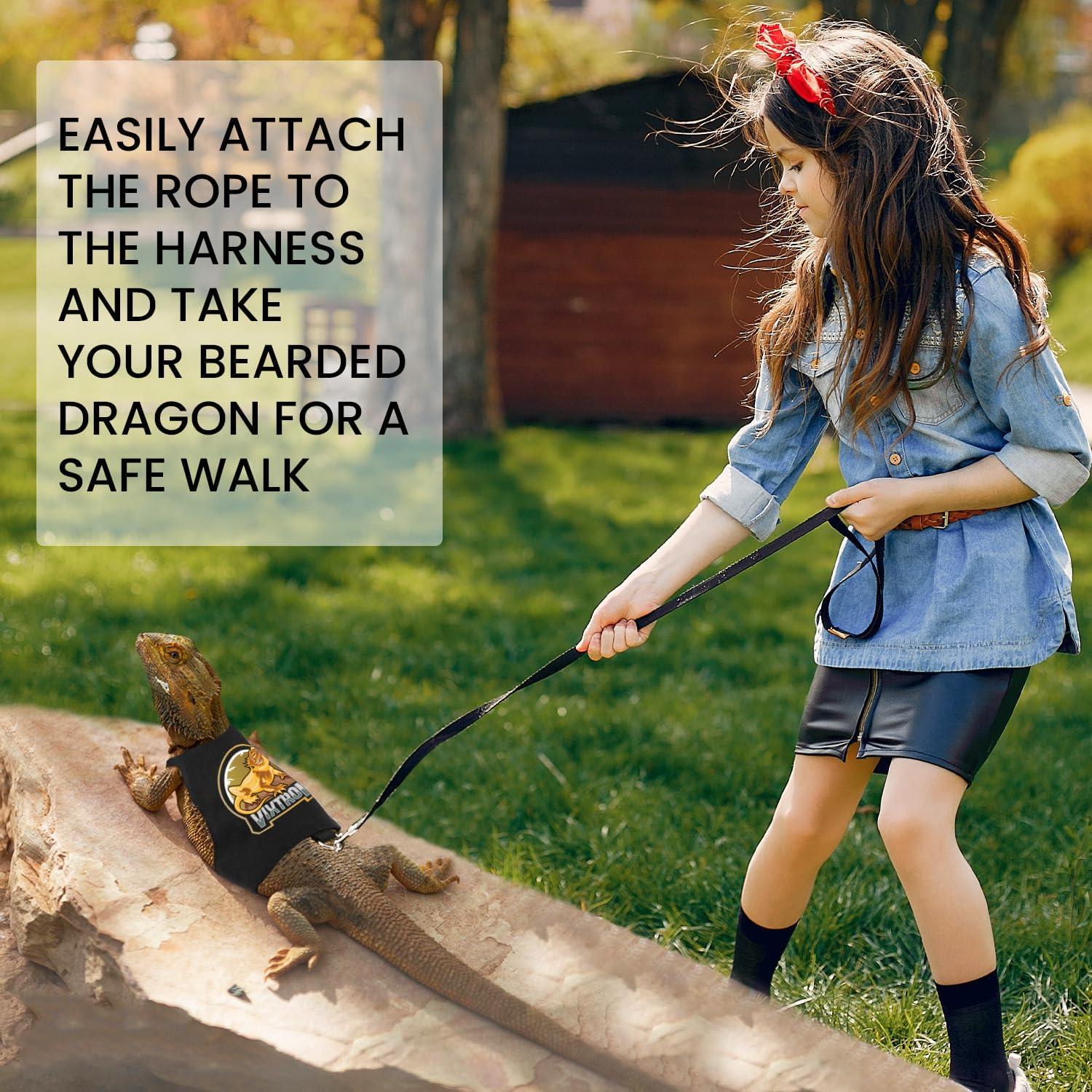 Conjunto Arnés y Correa VIXTRON para Dragón Barbudo 1.5m