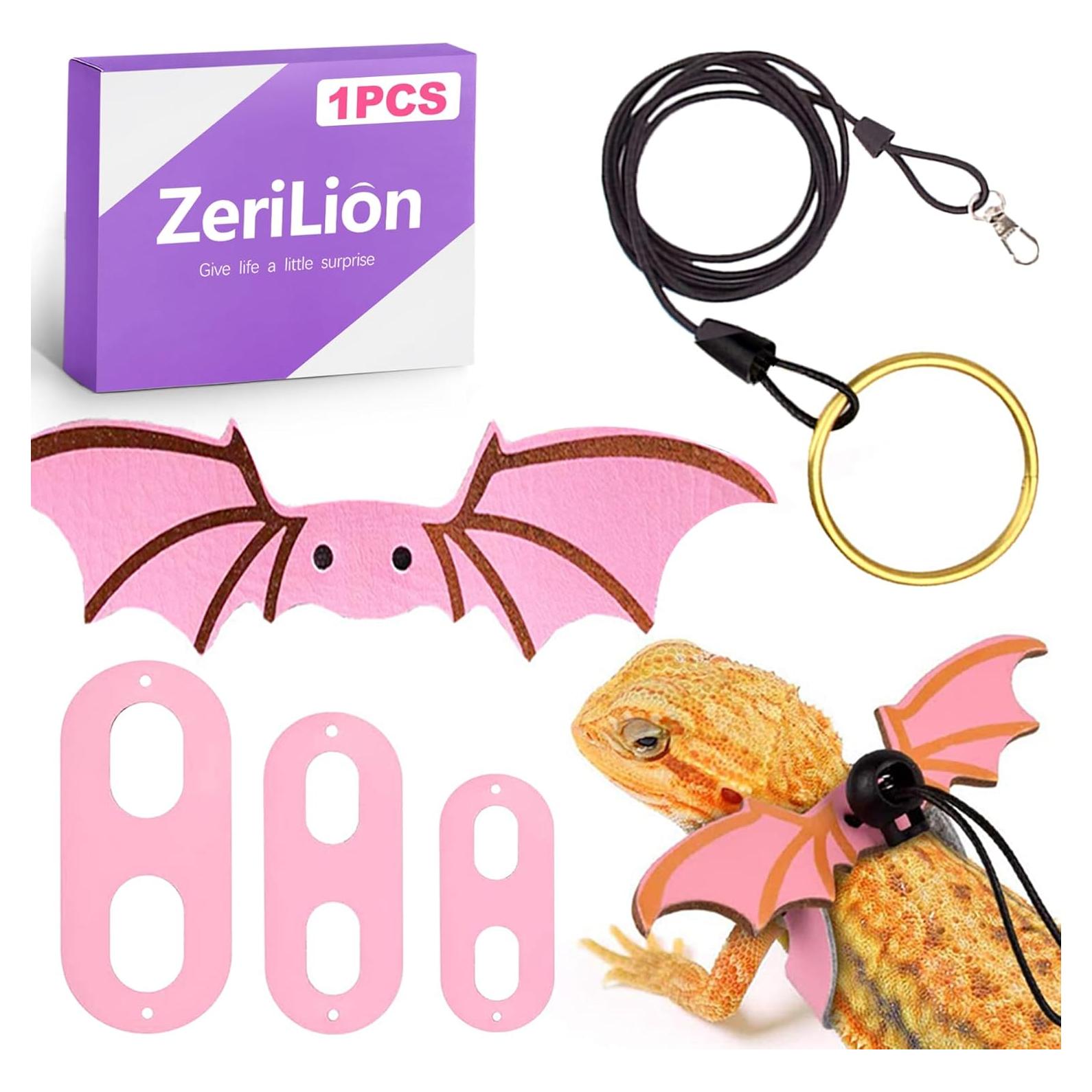 Juego de Arnés y Correa Ajustable ZeriLion para Reptiles - Rosa