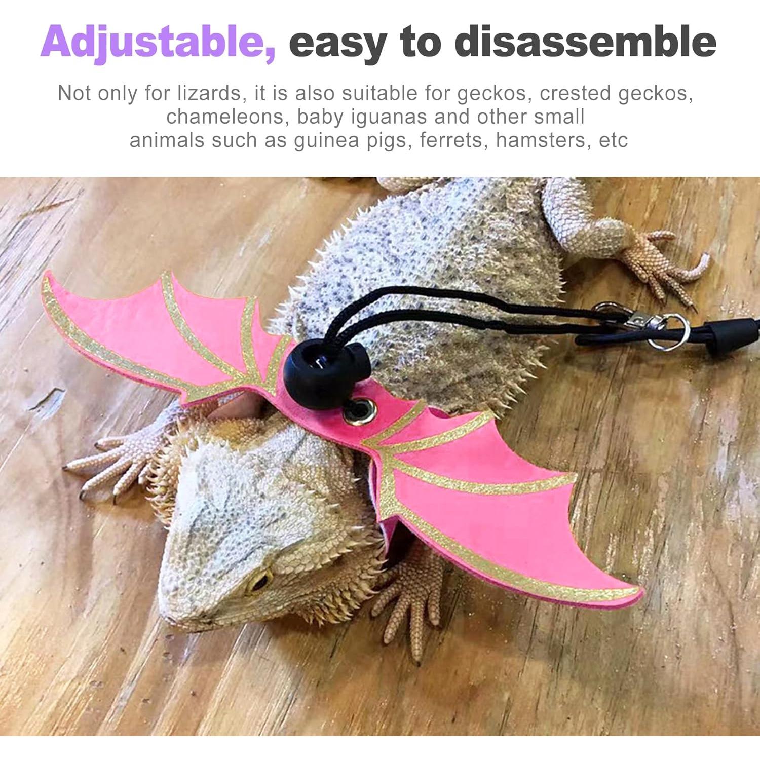 Juego de Arnés y Correa Ajustable ZeriLion para Reptiles - Rosa