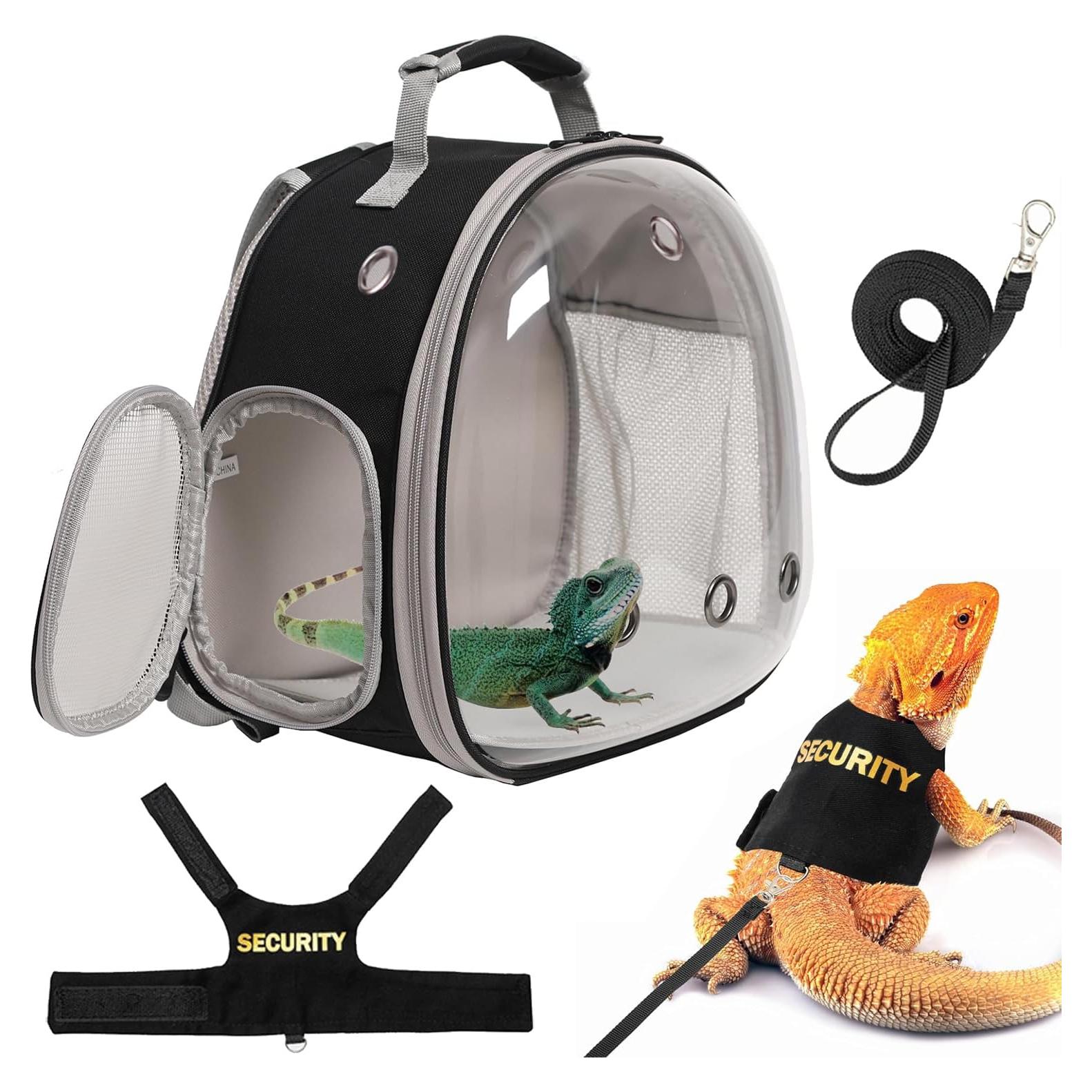 Mochila Transportadora para Dragón Barbudo Halinfer Negra