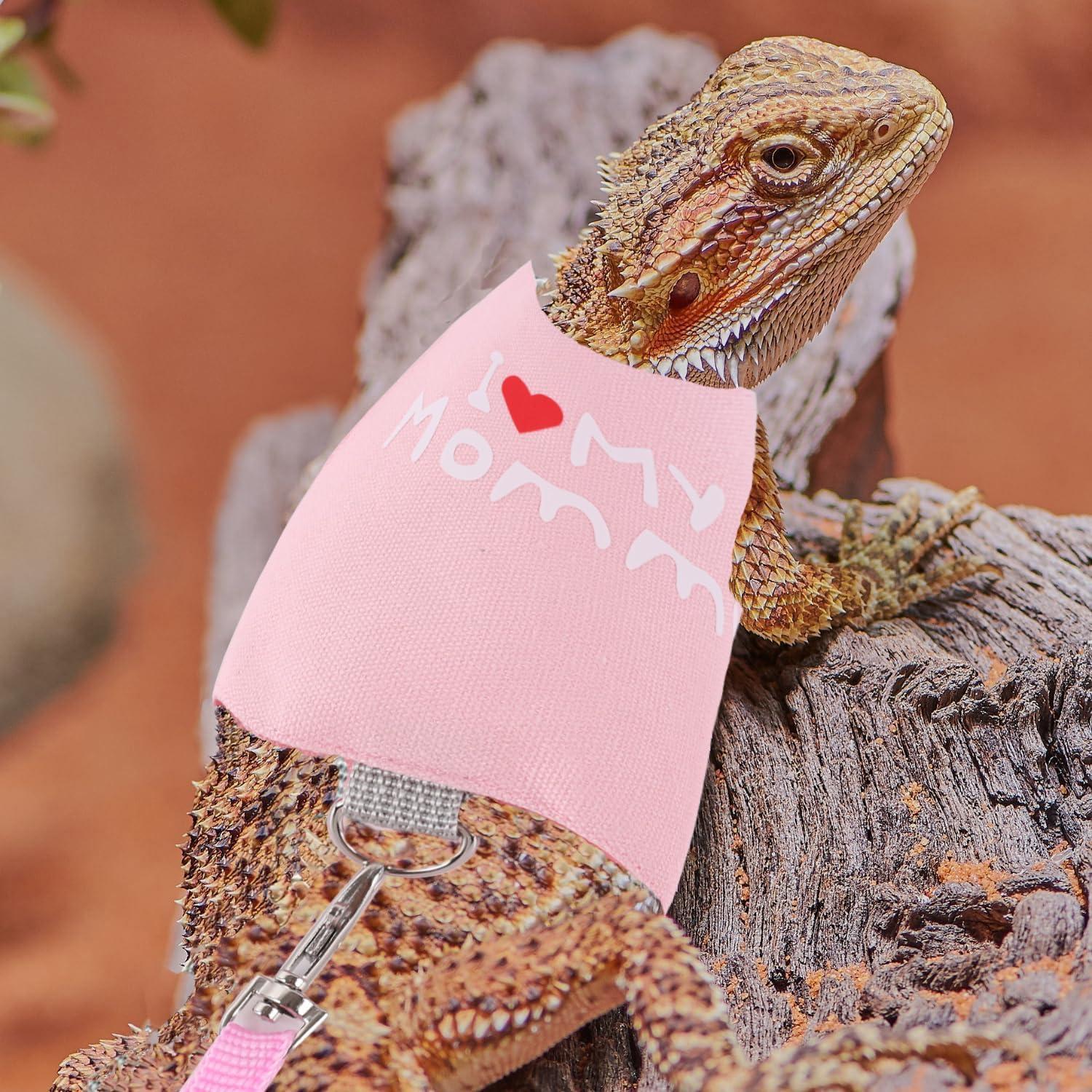 Arnés Ajustable para Dragón Barbudo WEVONIGU con Correa Rosa