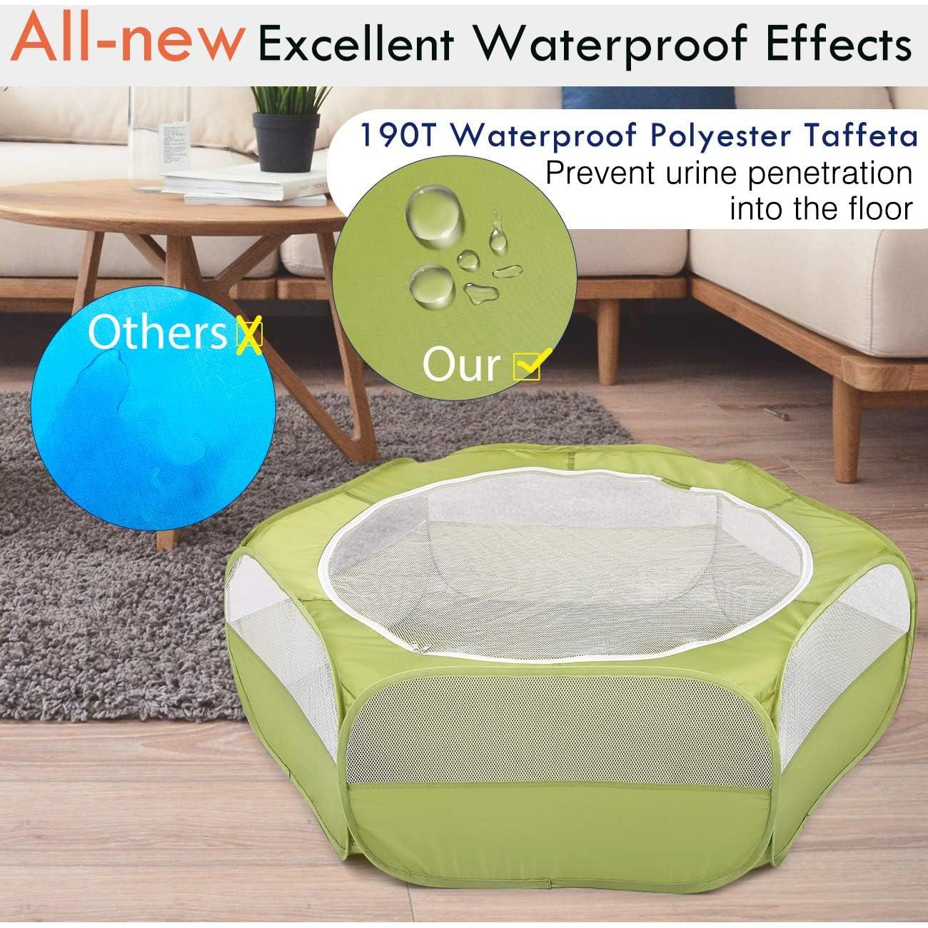 Cercado Portátil Pawaboo para Animales Pequeños Verde 133x38 cm